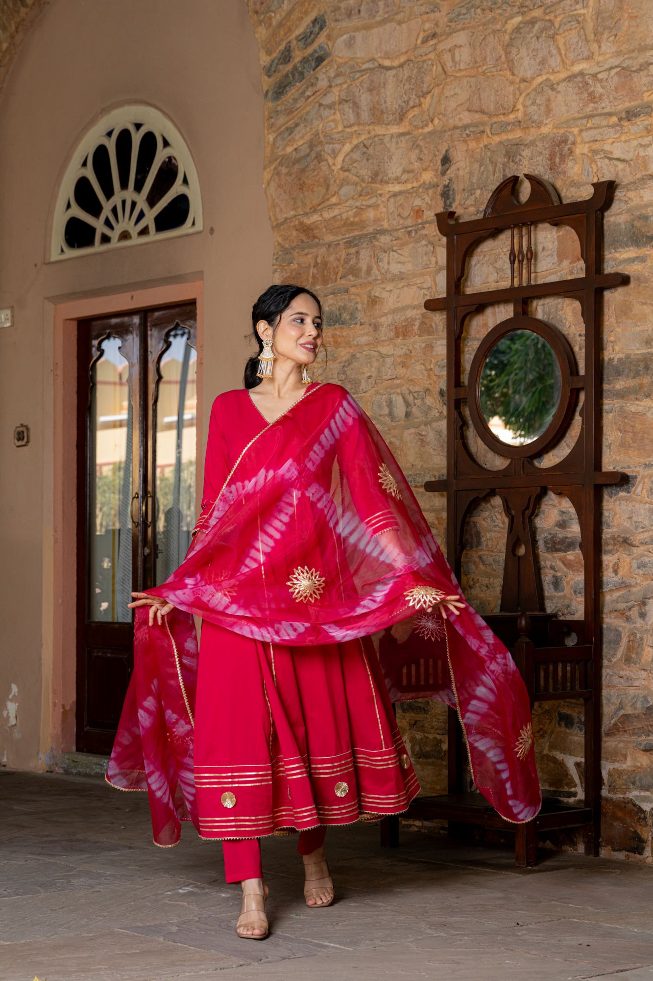 OPULENT PINK GOTA SUIT SET