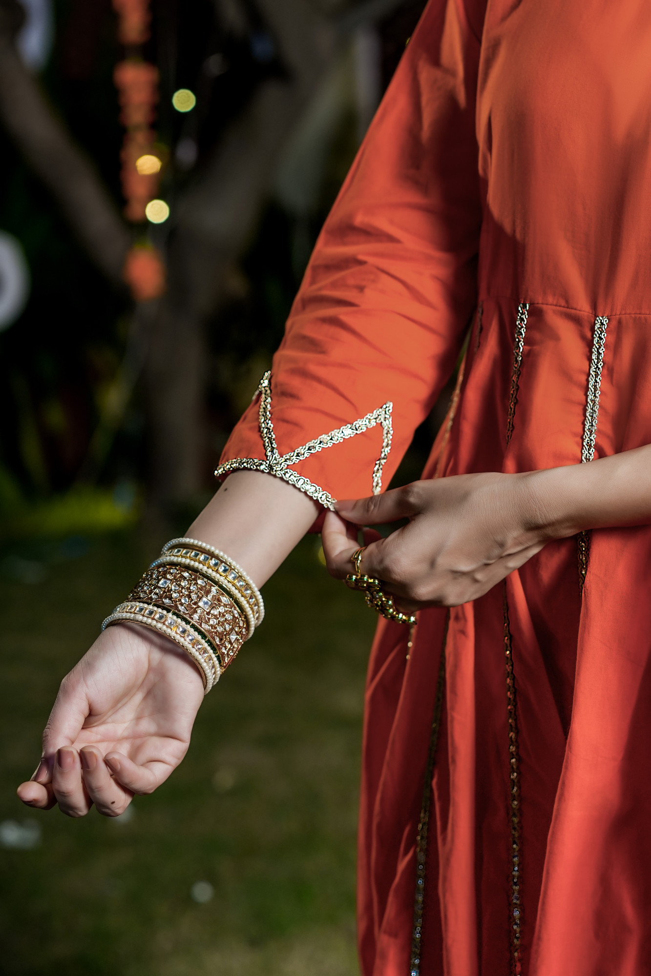 TAHIRA FESTIVE AURA ORANGE ANARKALI SET