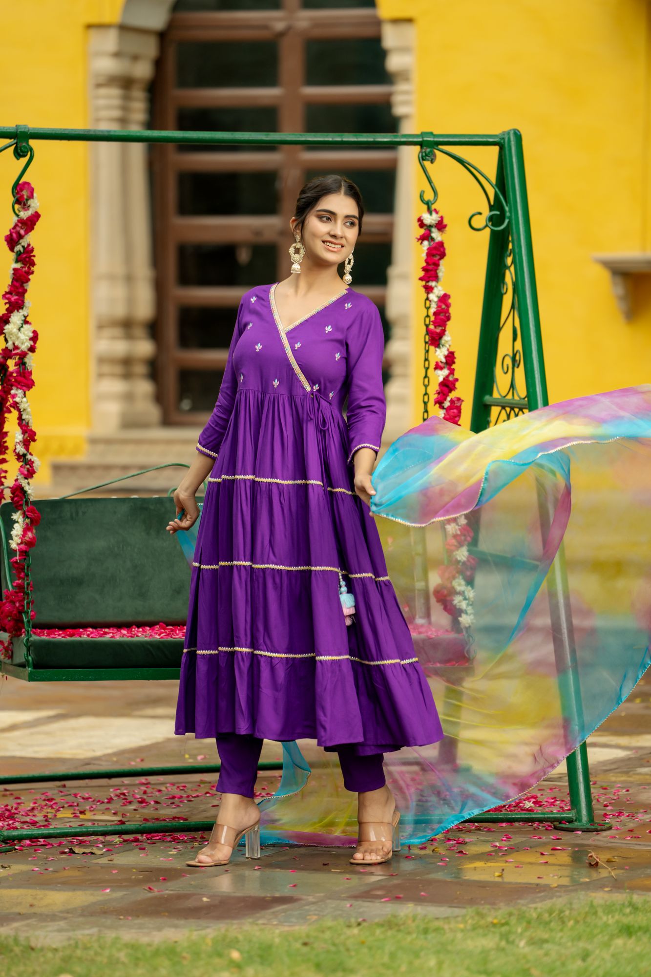 GRAND PURPLE EMBROIDERY SUIT SET