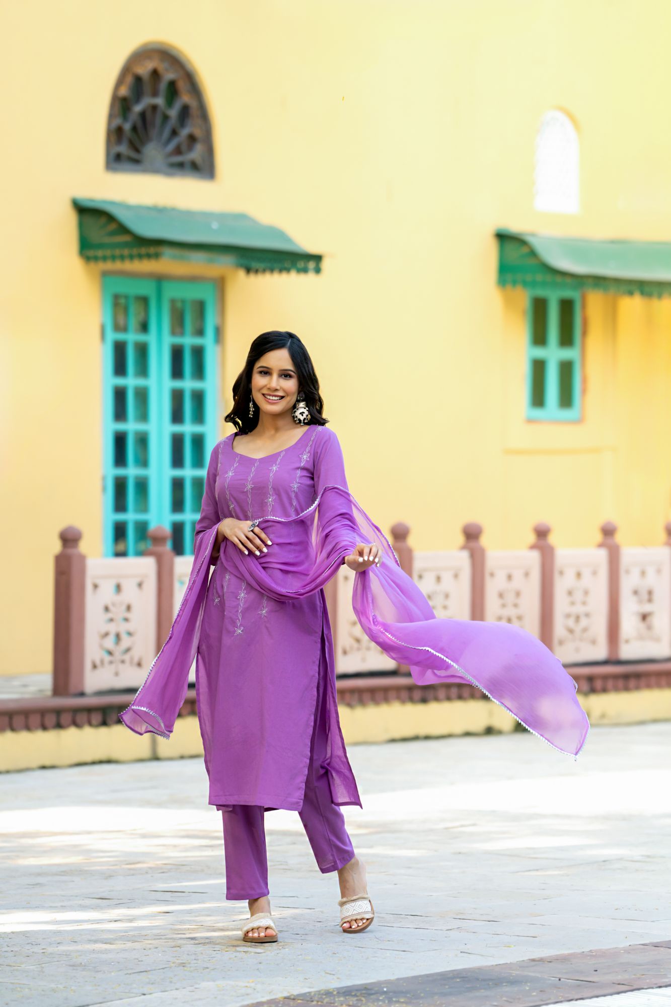 LAVENDER DREAM ZARI KURTA SET