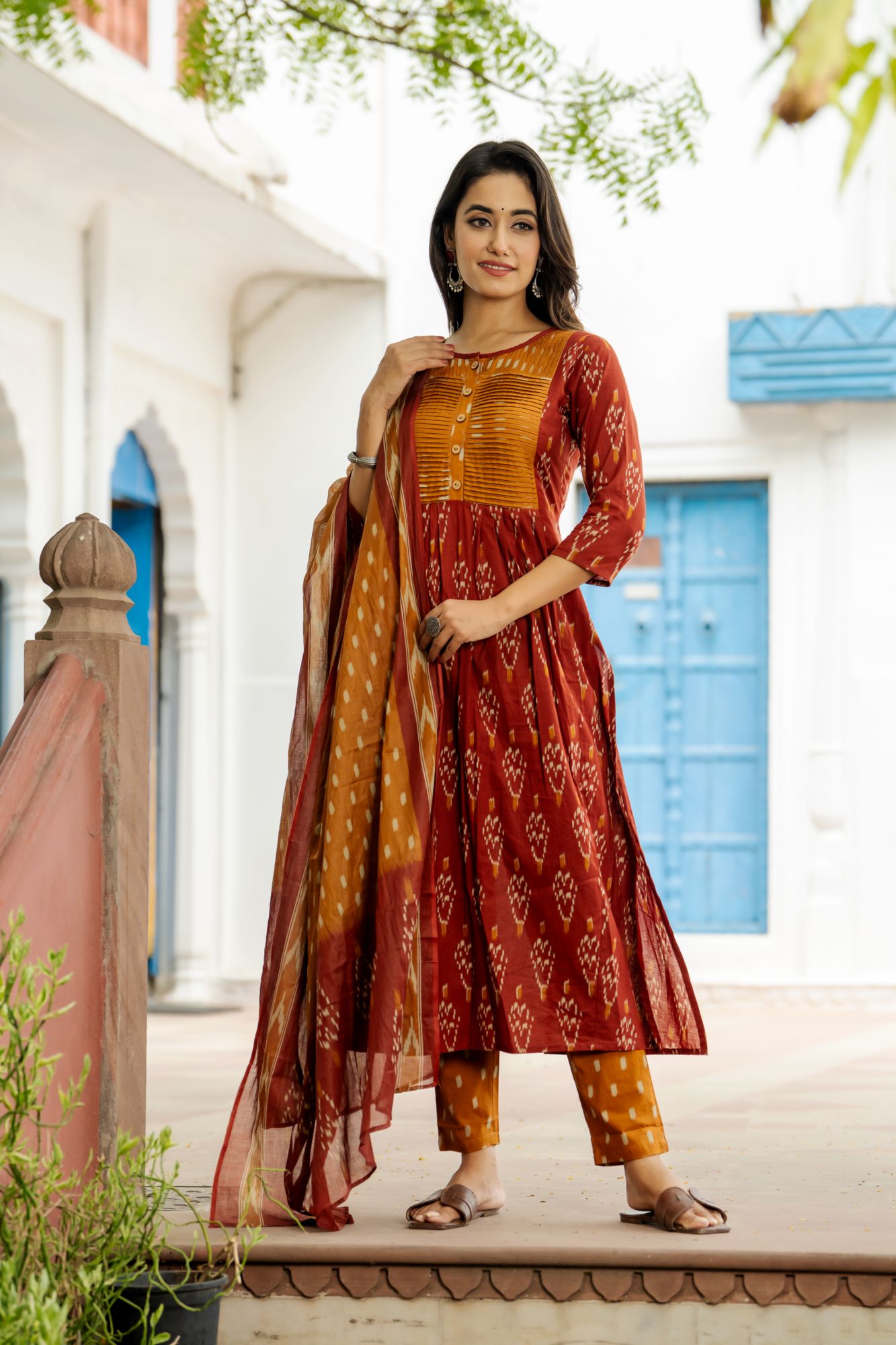 MODERN RUST FLAIR KURTA SET