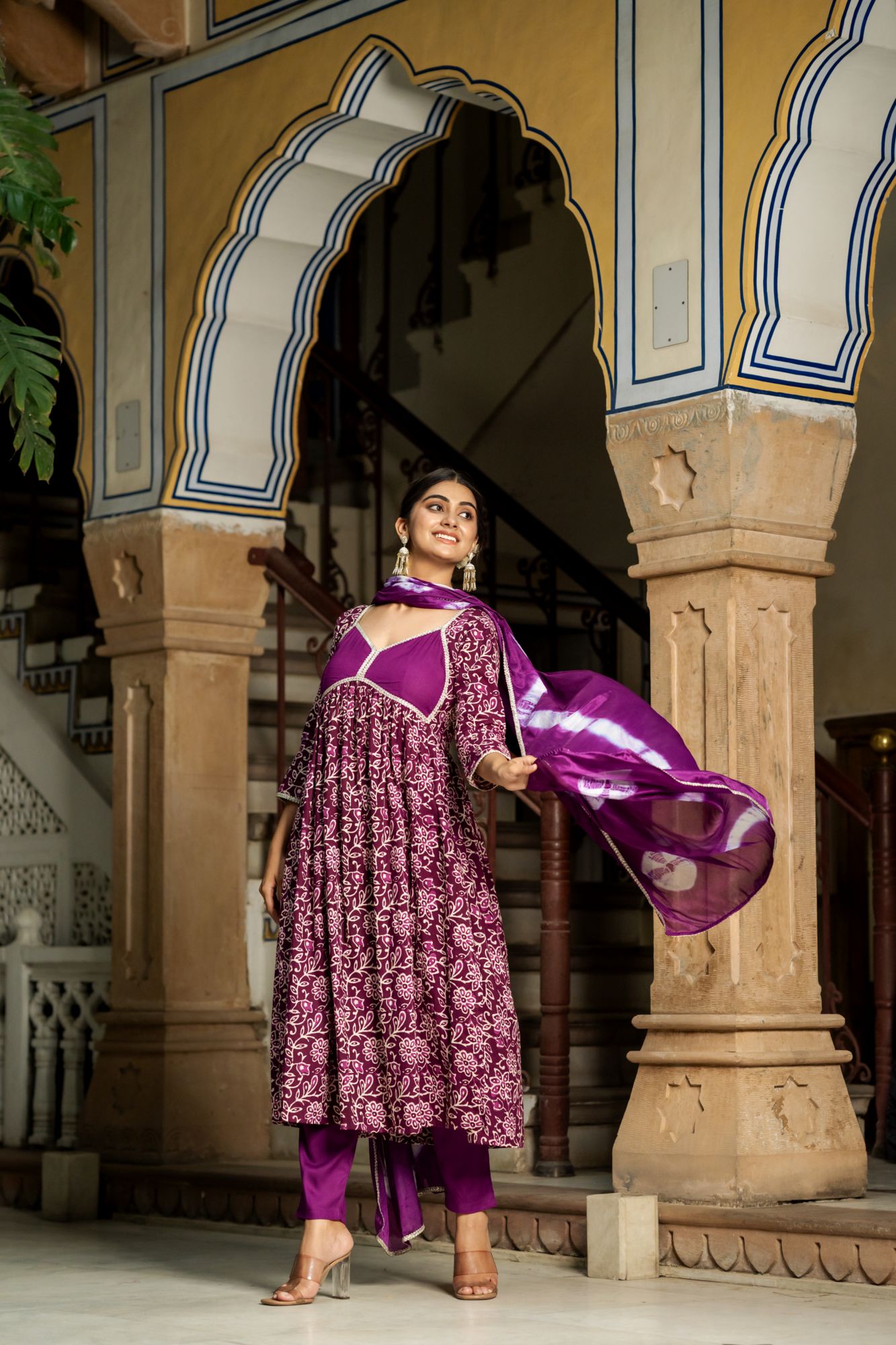 OPULENT WINE COTTON KURTA SET