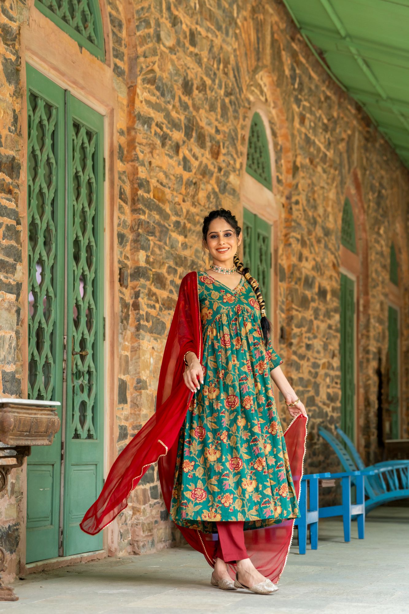 SEA MIST ZARI KURTA SET