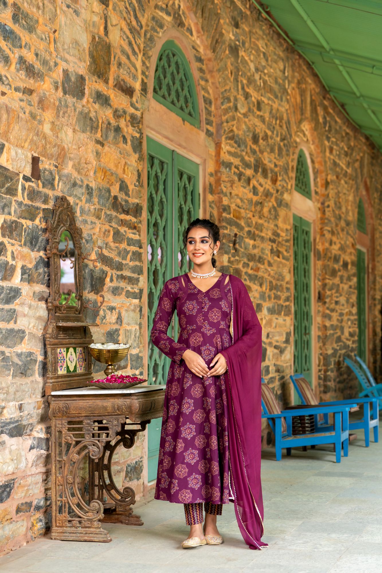 REGAL VINE CHARM ANARKALI SET