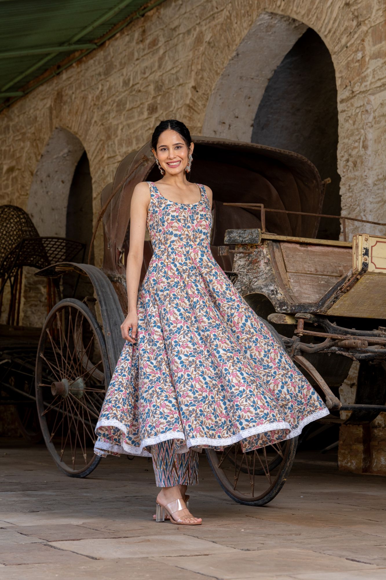 FLARED JAAL ANARKALI SUIT SET