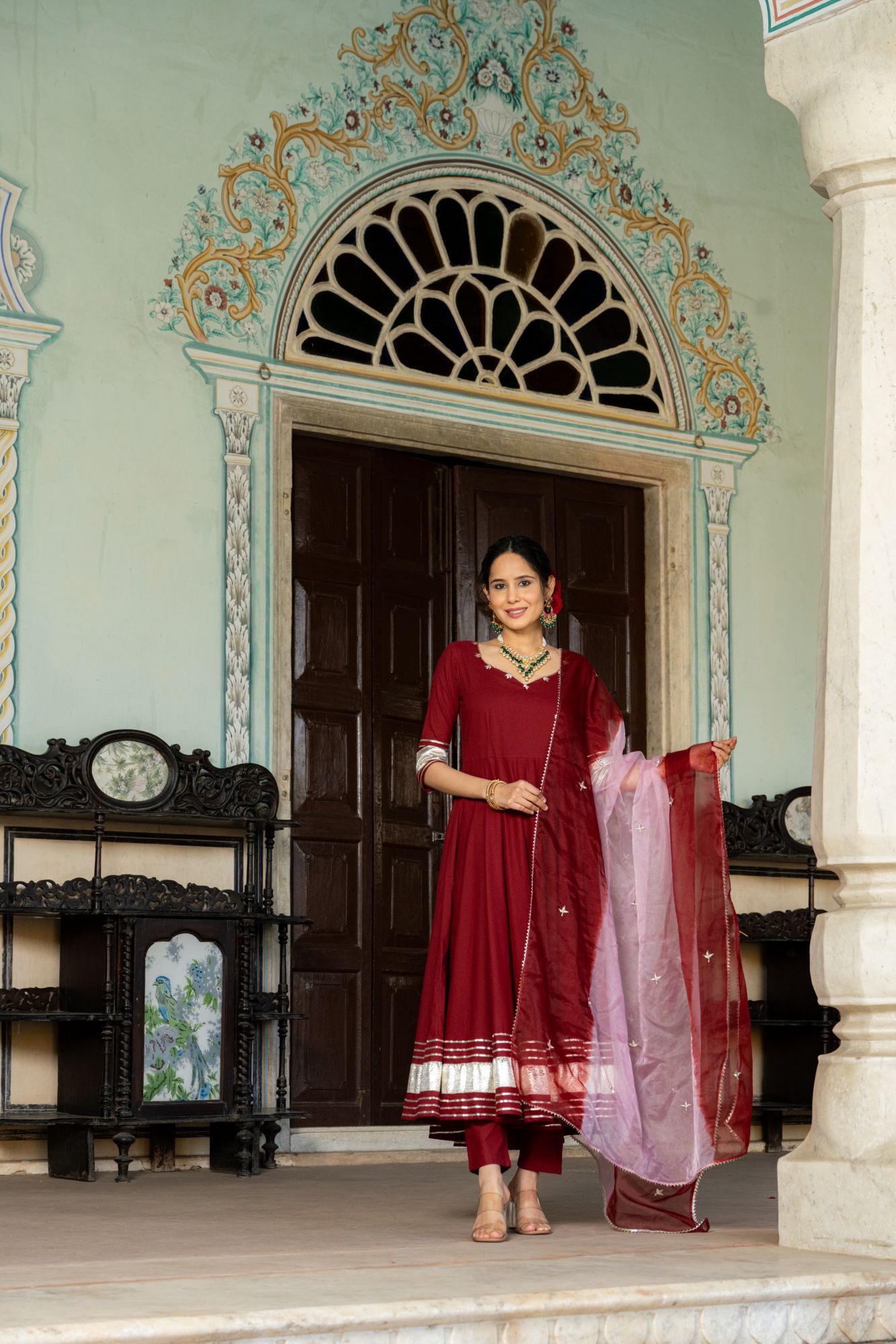 REGAL MAROON GOTA PATTI SUIT SET