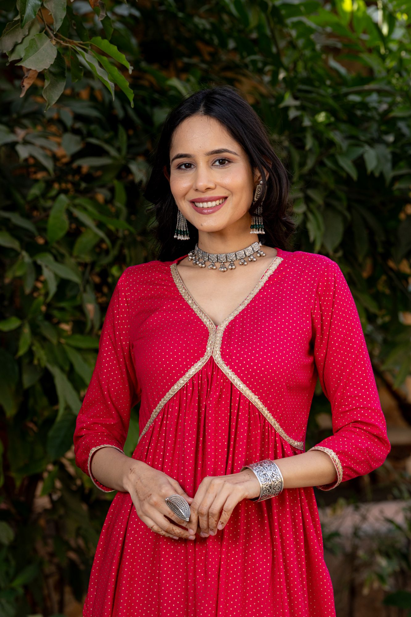 PINK POLKA DOT KURTA SET