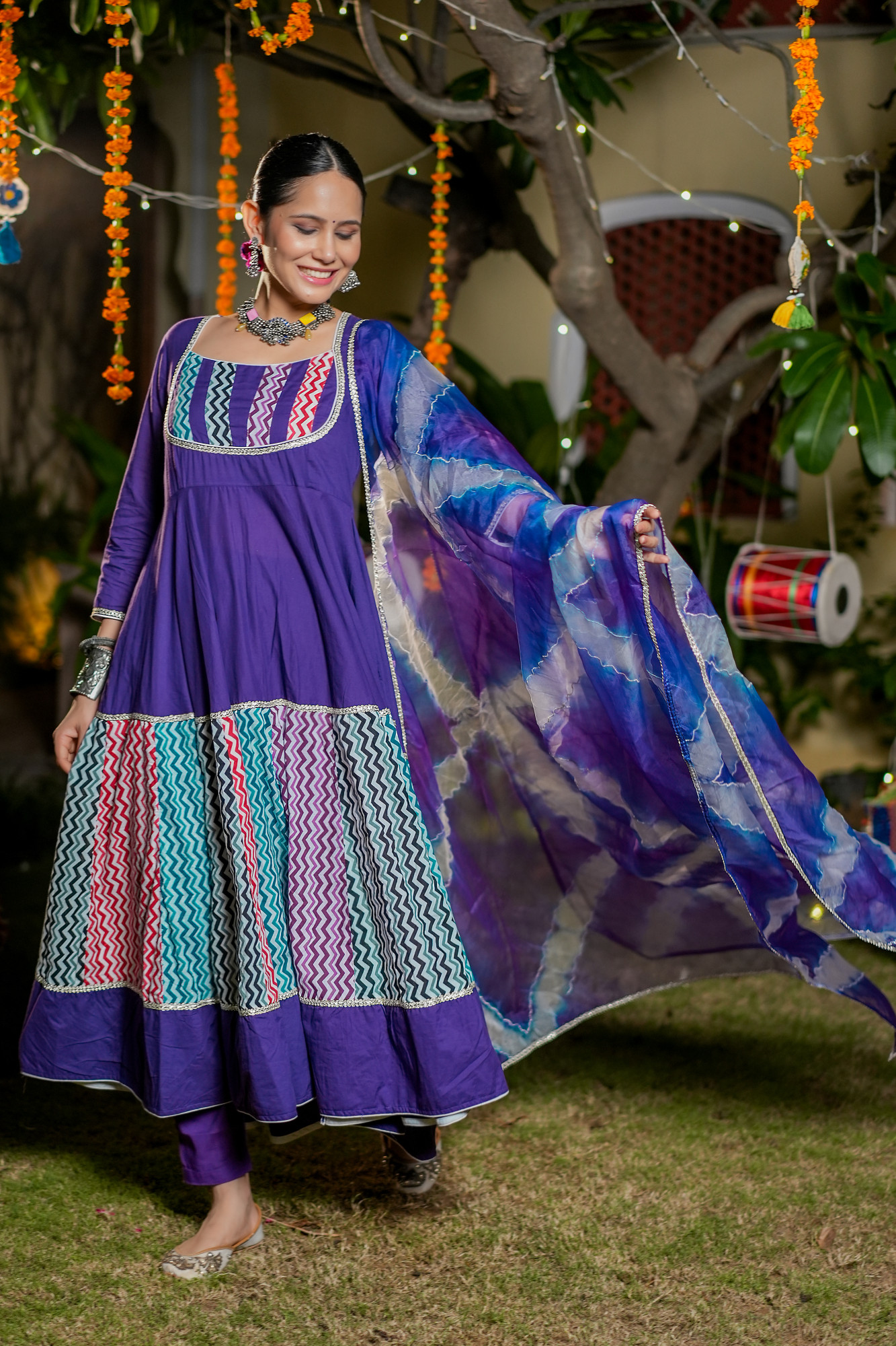 ISHANI ROYAL PURPLE ANARKALI SET