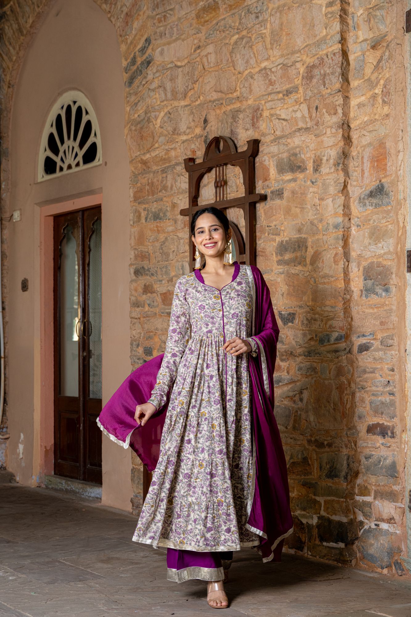 OPULENT PURPLE ANARKALI SUIT SET