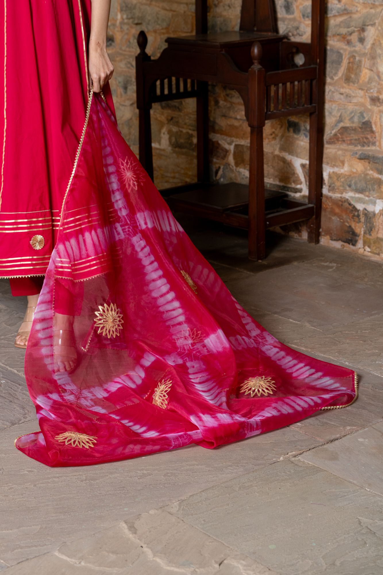 OPULENT PINK GOTA SUIT SET