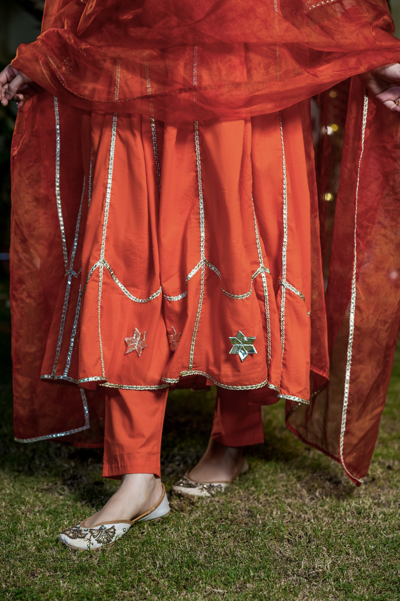 TAHIRA FESTIVE AURA ORANGE ANARKALI SET