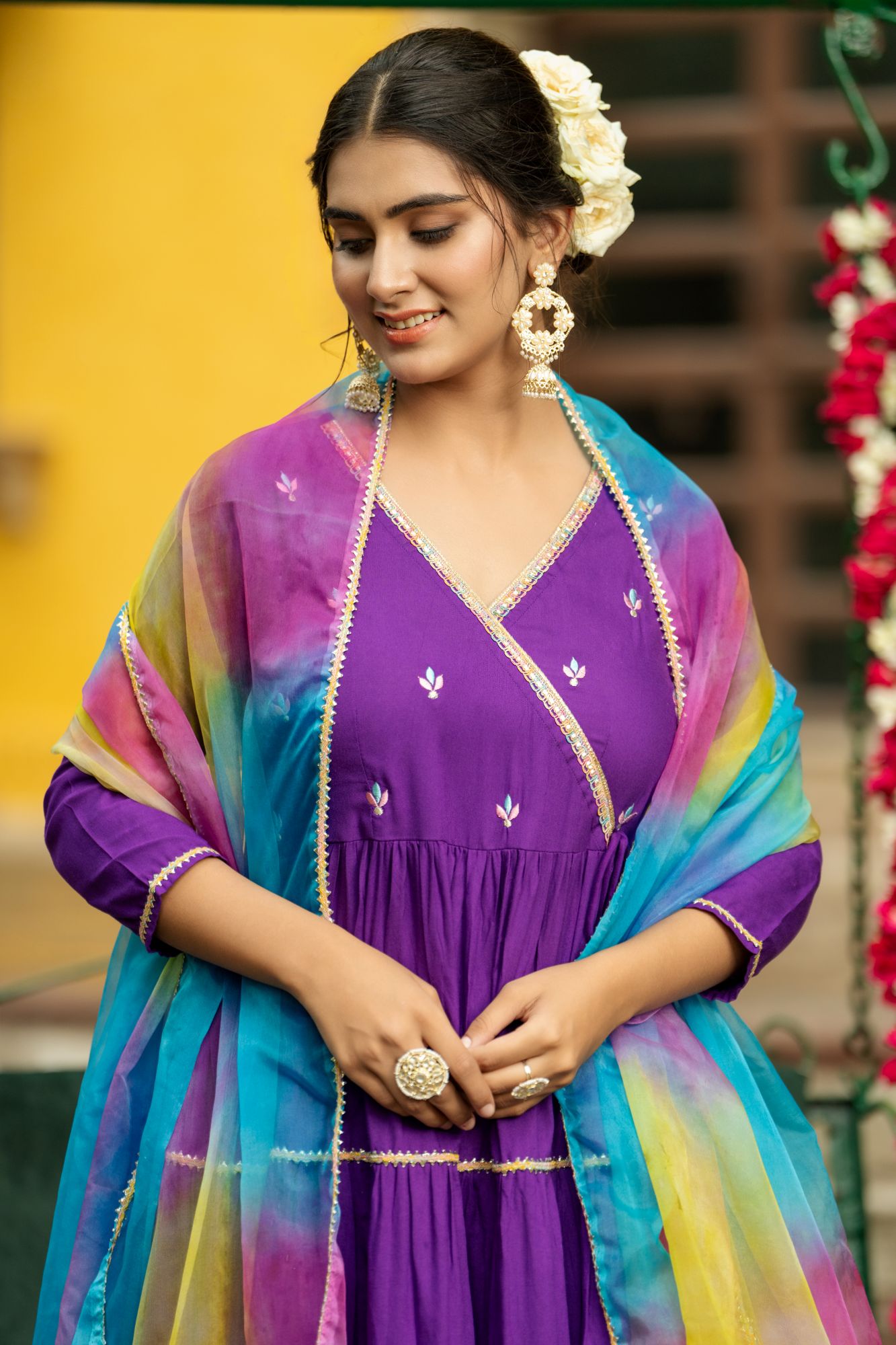 GRAND PURPLE EMBROIDERY SUIT SET