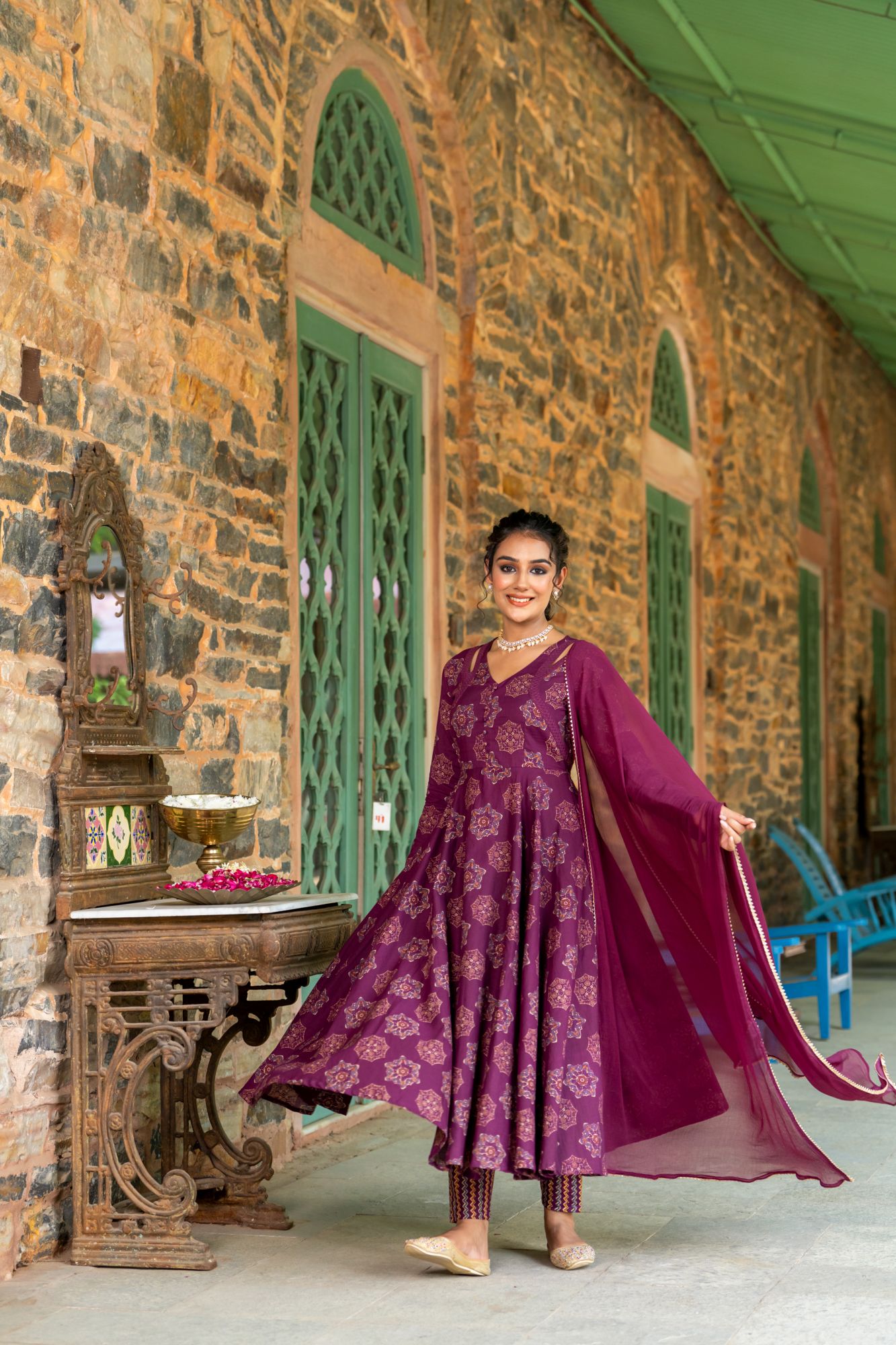 REGAL VINE CHARM ANARKALI SET