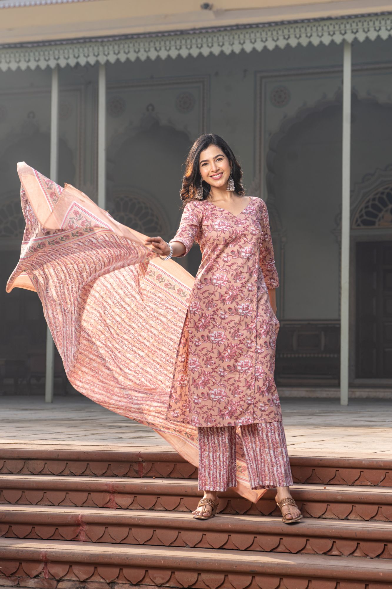 PEACH SERENITY KURTA SET