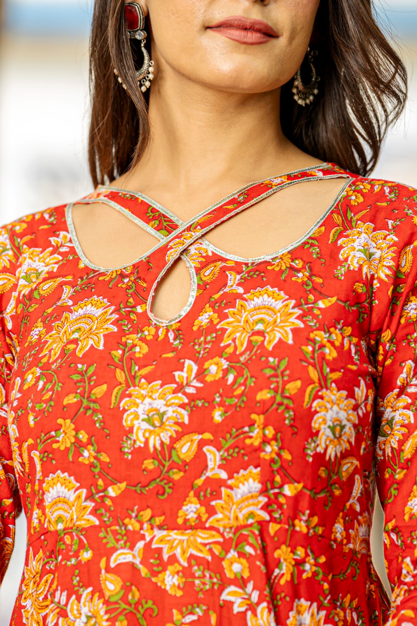 RADIANT RUBY ANARKALI SET