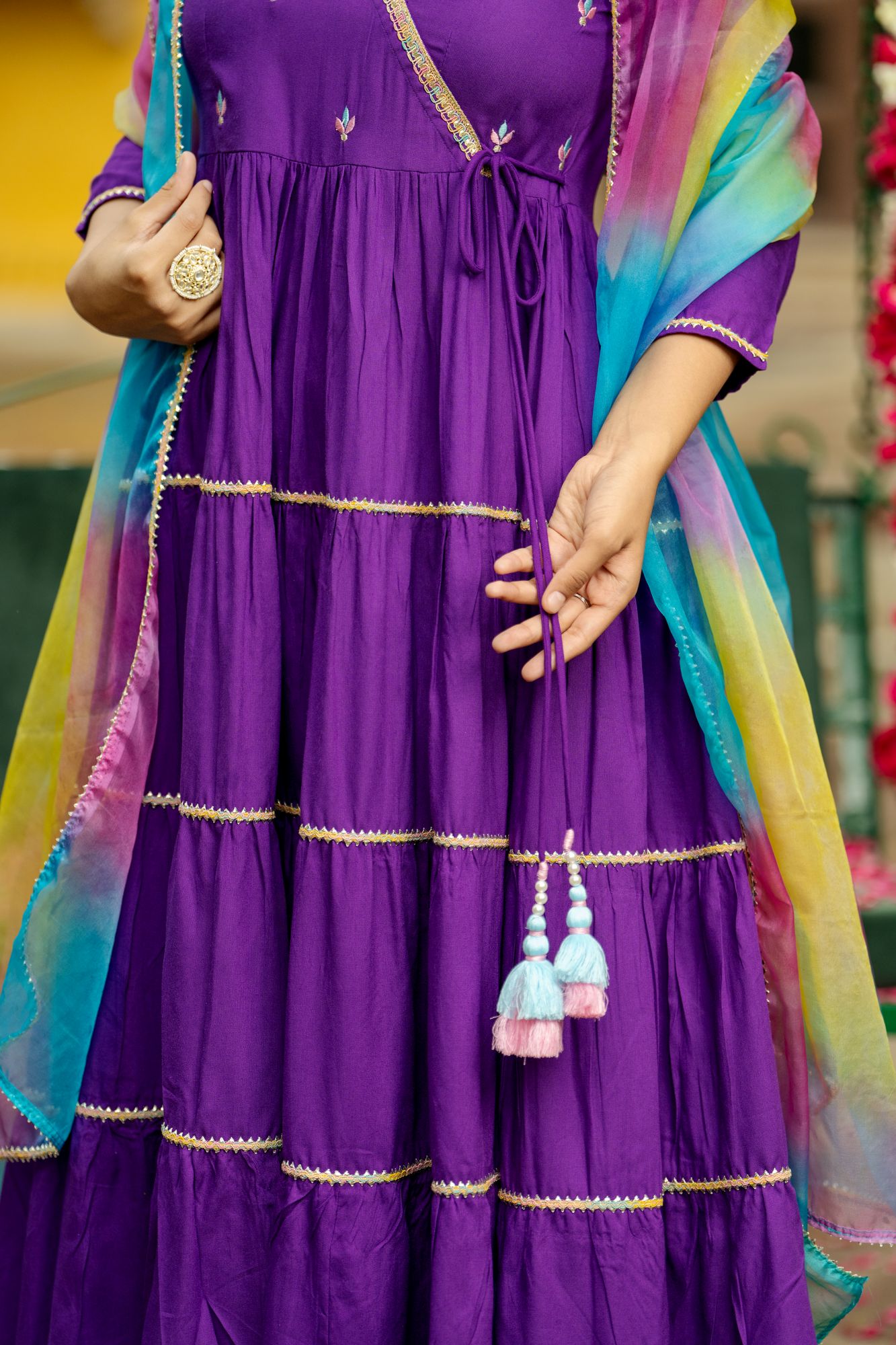 GRAND PURPLE EMBROIDERY SUIT SET