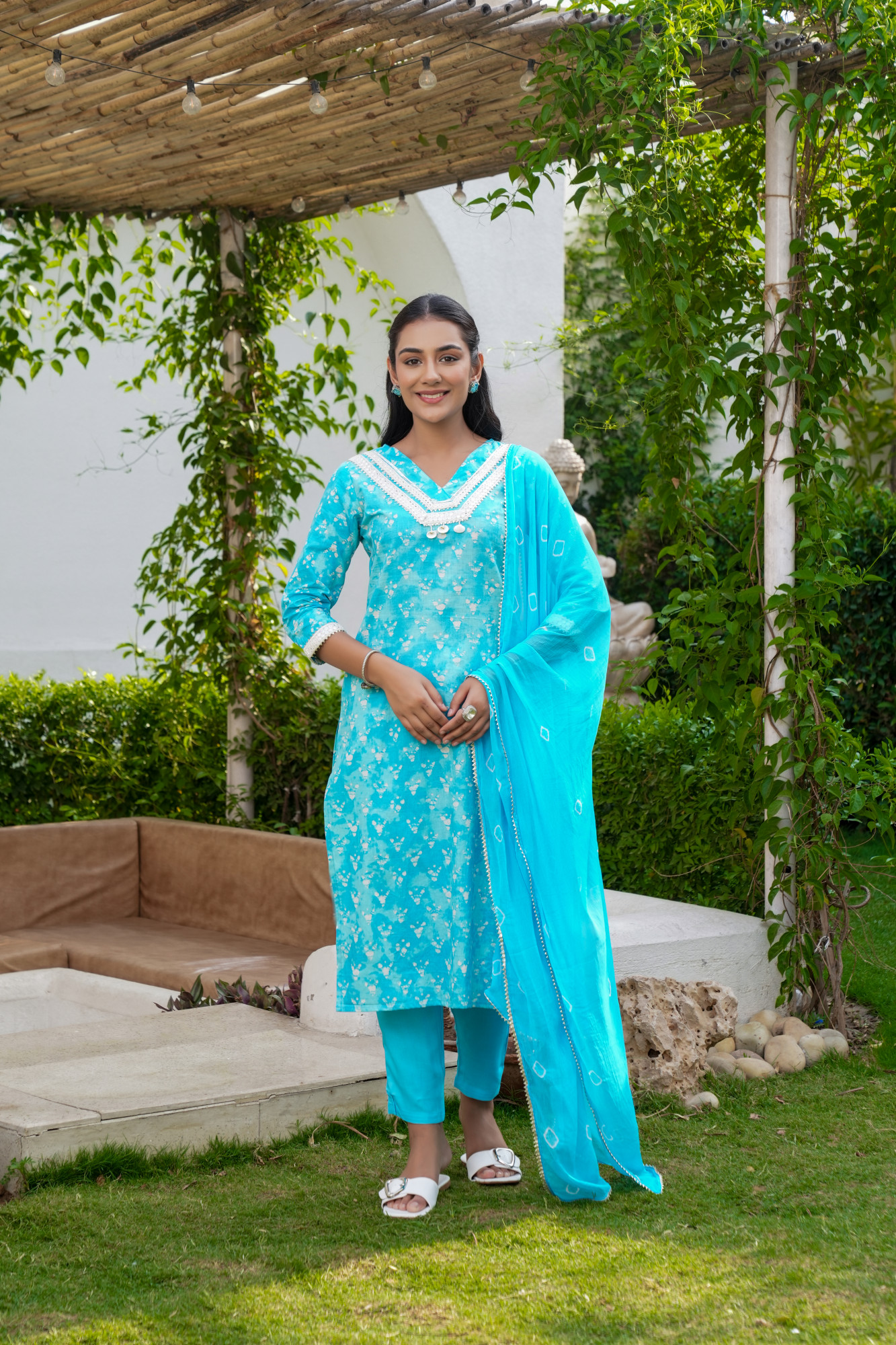 SEASHELL PRINTED COTTON SUIT SET