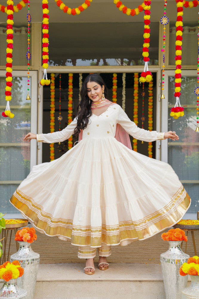 Image of PEARL BLUSH ANARKALI SET