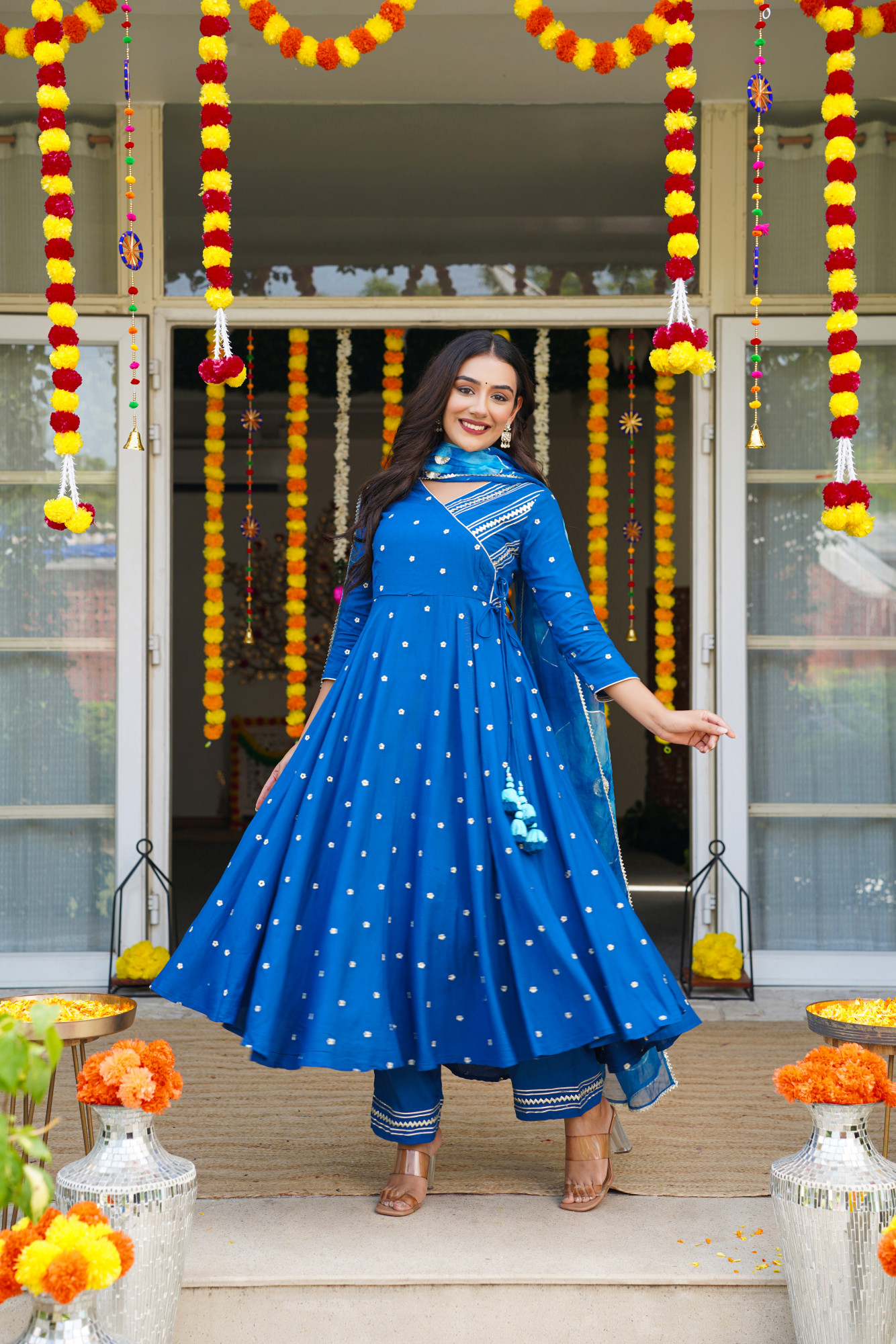 AZURE GLOW ANARKALI SET