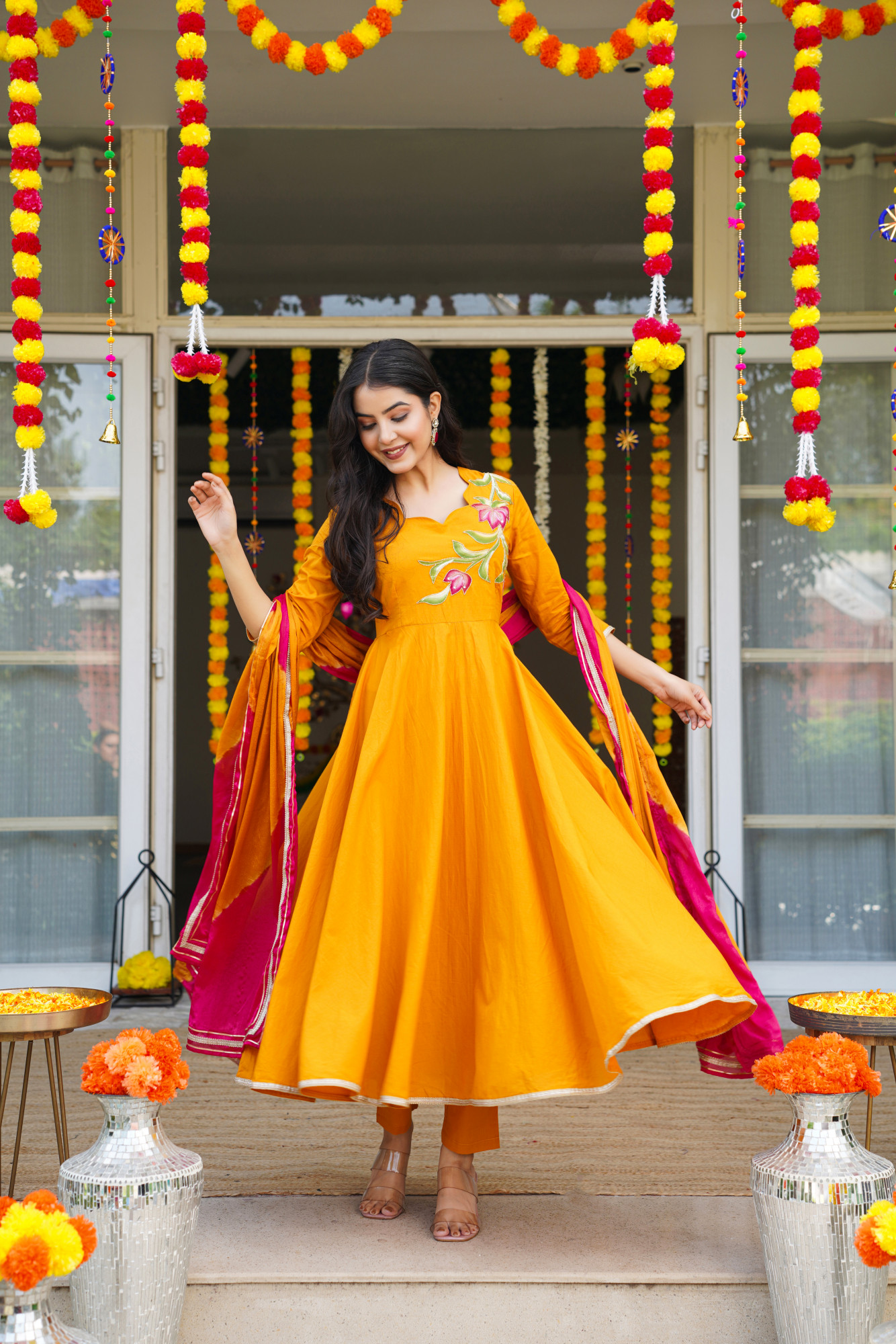 GOLDEN GRACE ANARKALI SET