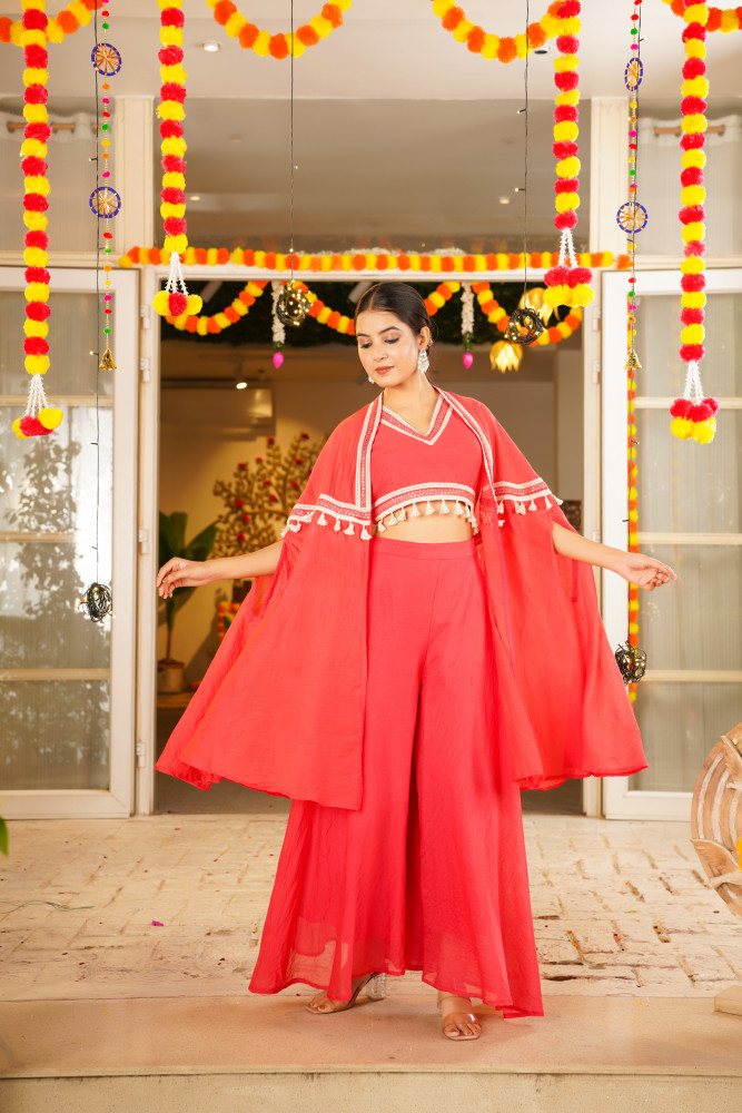 Image of MALORA CHANDERI CAPE SET