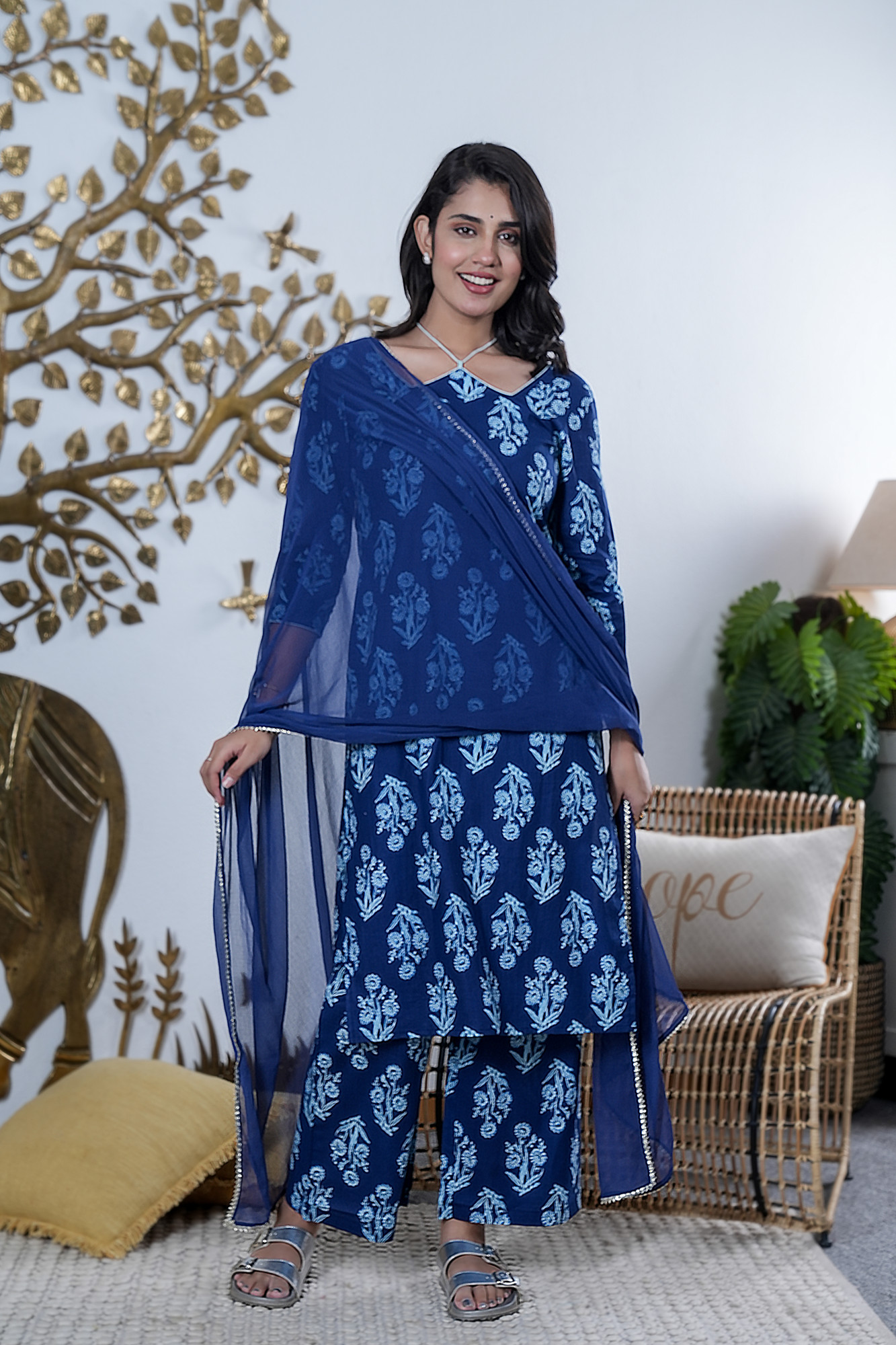 INDIRA NEEL COTTON SET