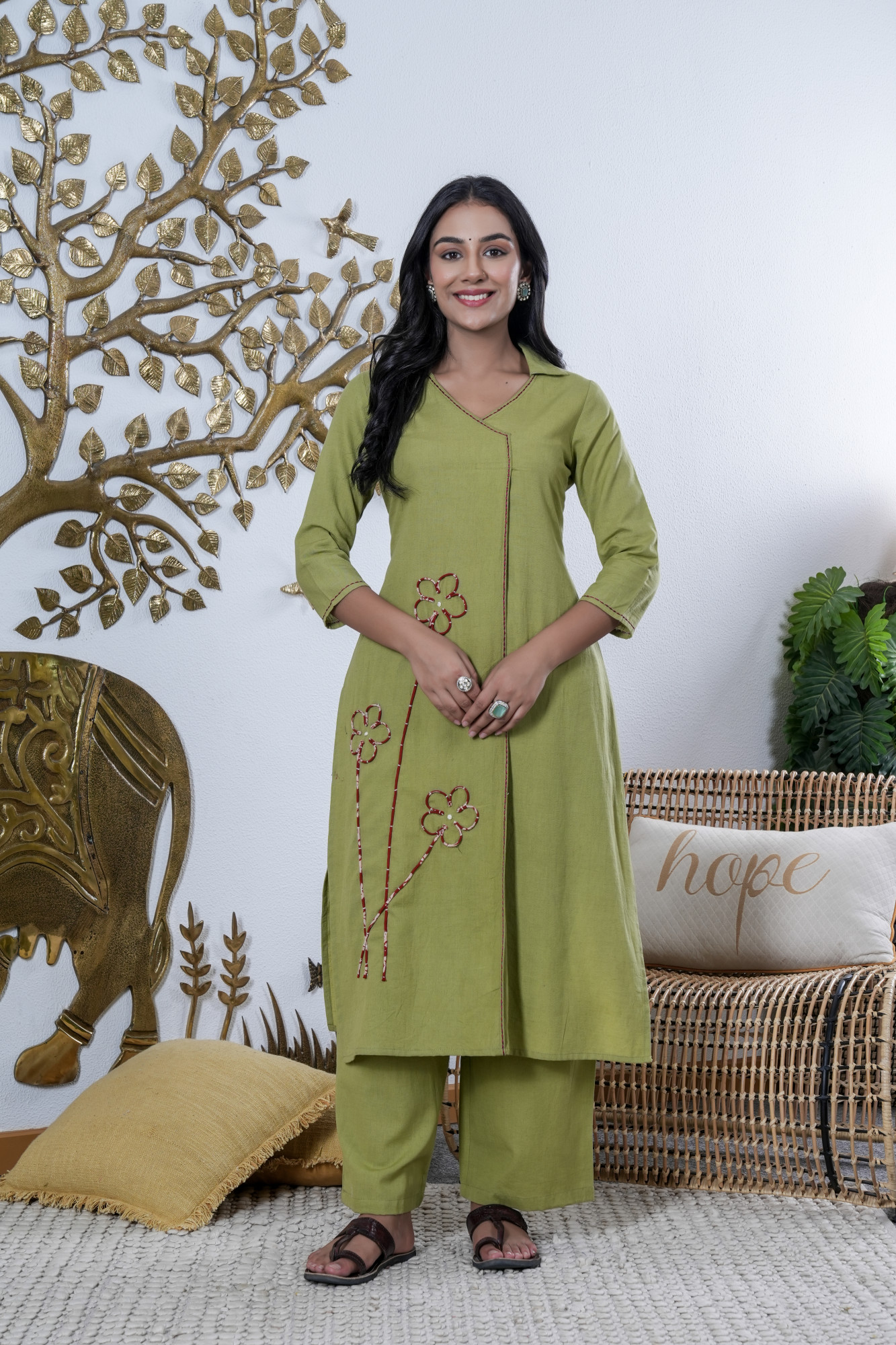 OLIVE BLOOM COTTON FLEX SET