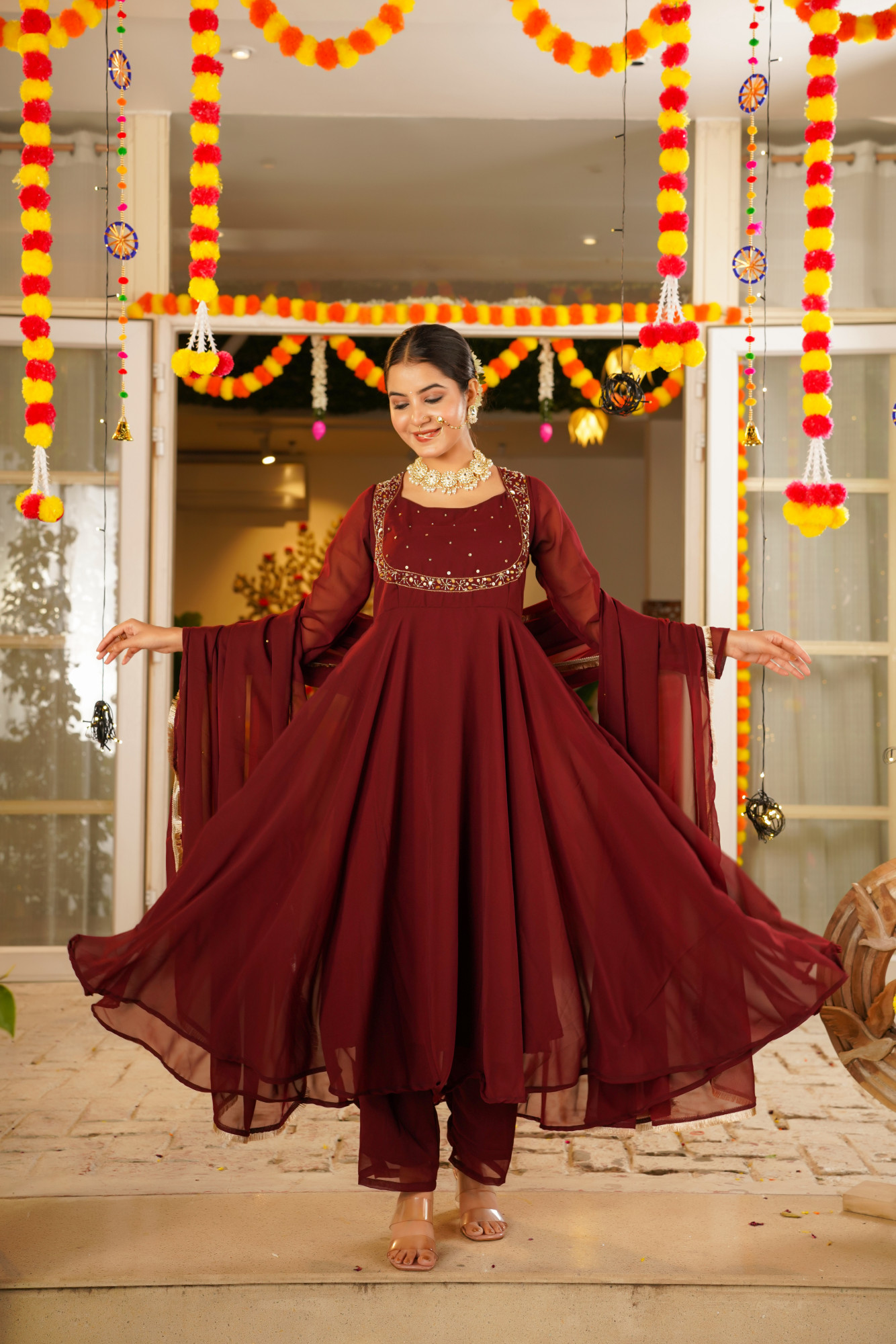 WINE ROYALE ANARKALI SET