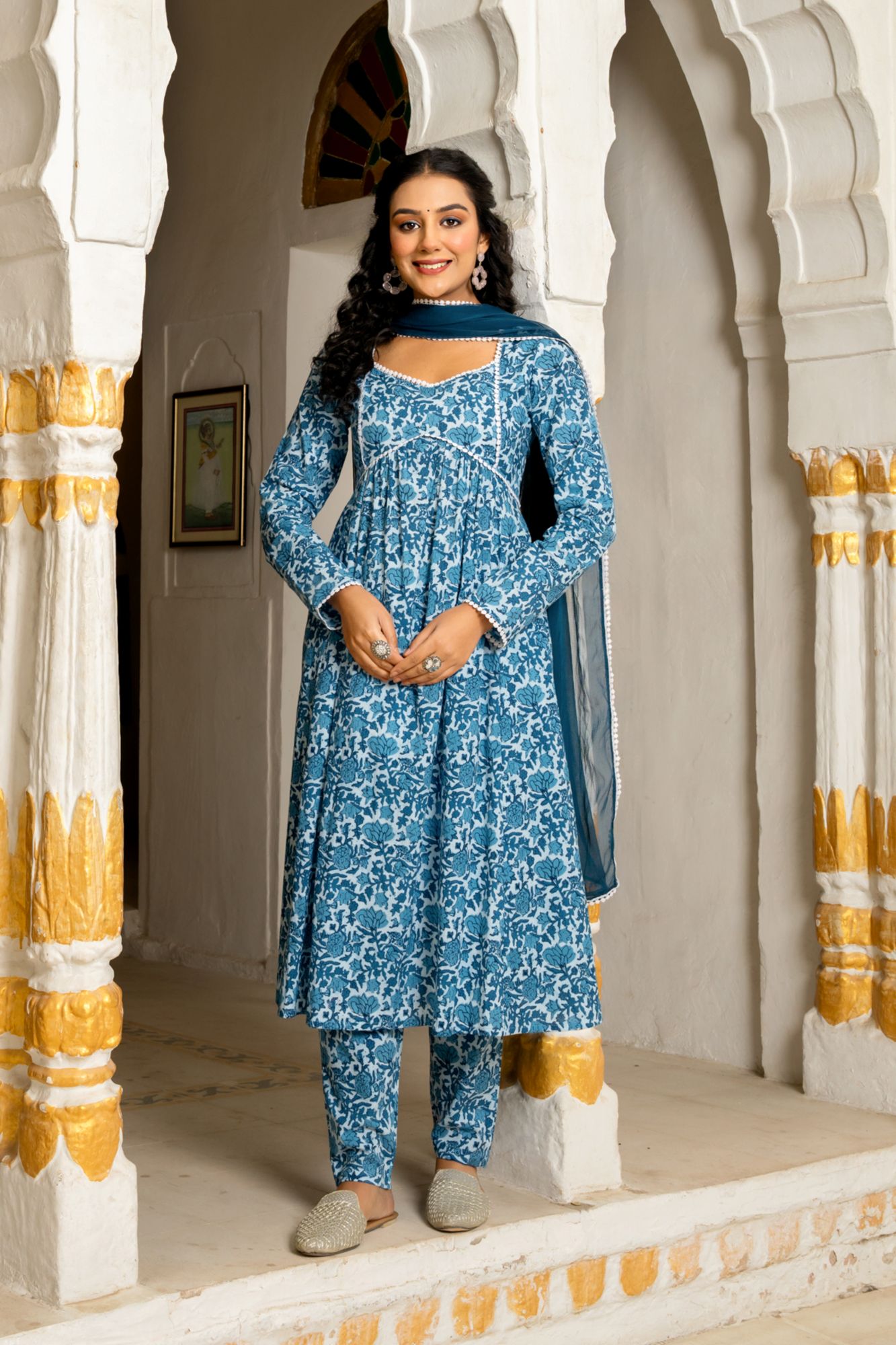 INDIGO BREEZE COTTON KURTA SET