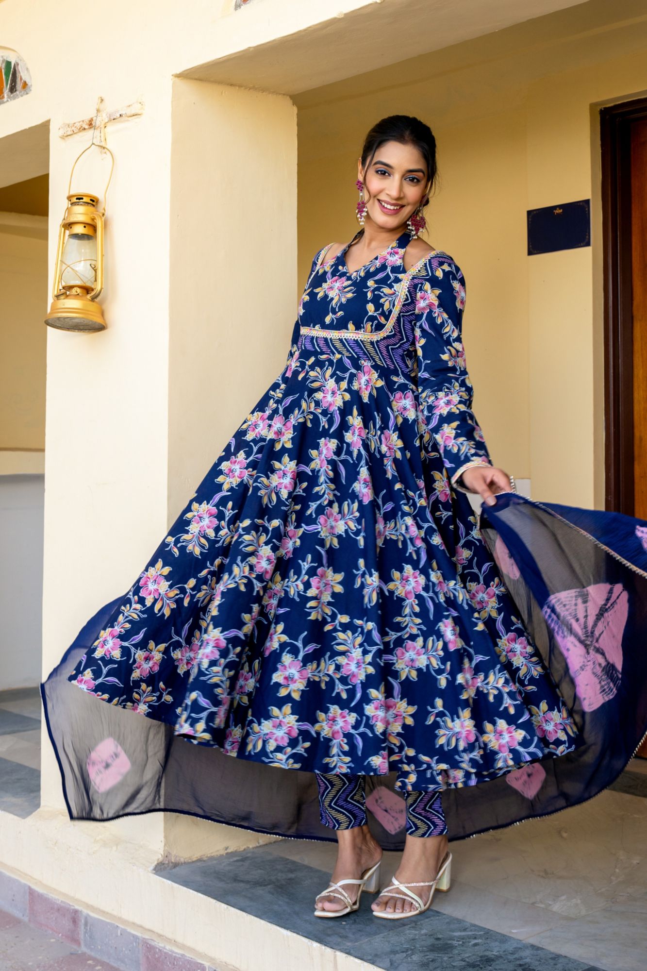 NAVYA COTTON LACE SUIT SET