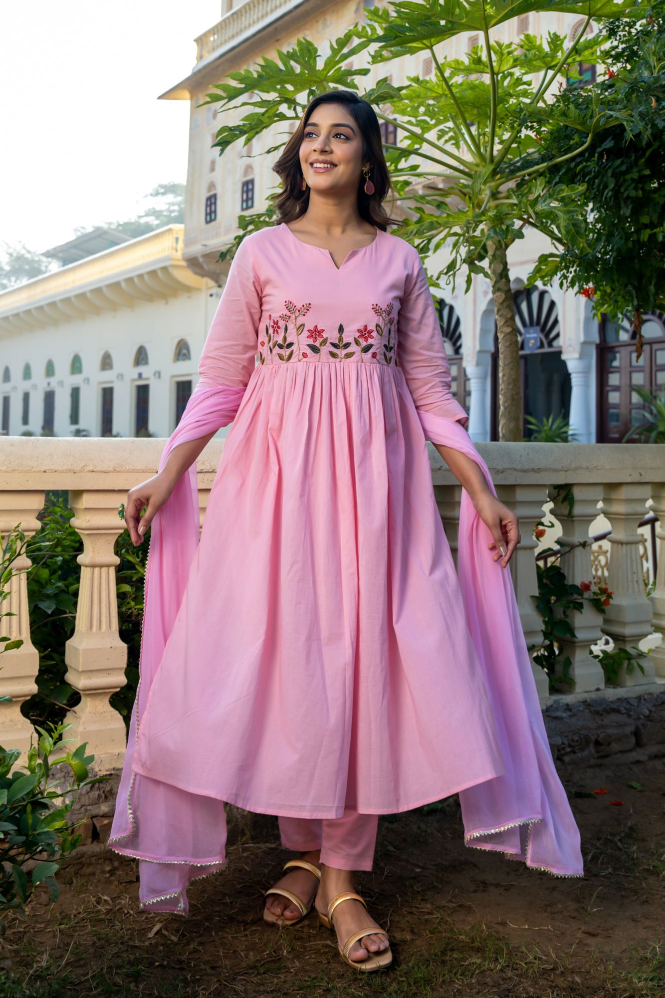 ROSALIE COTTON EMBROIDERY KURTA SET