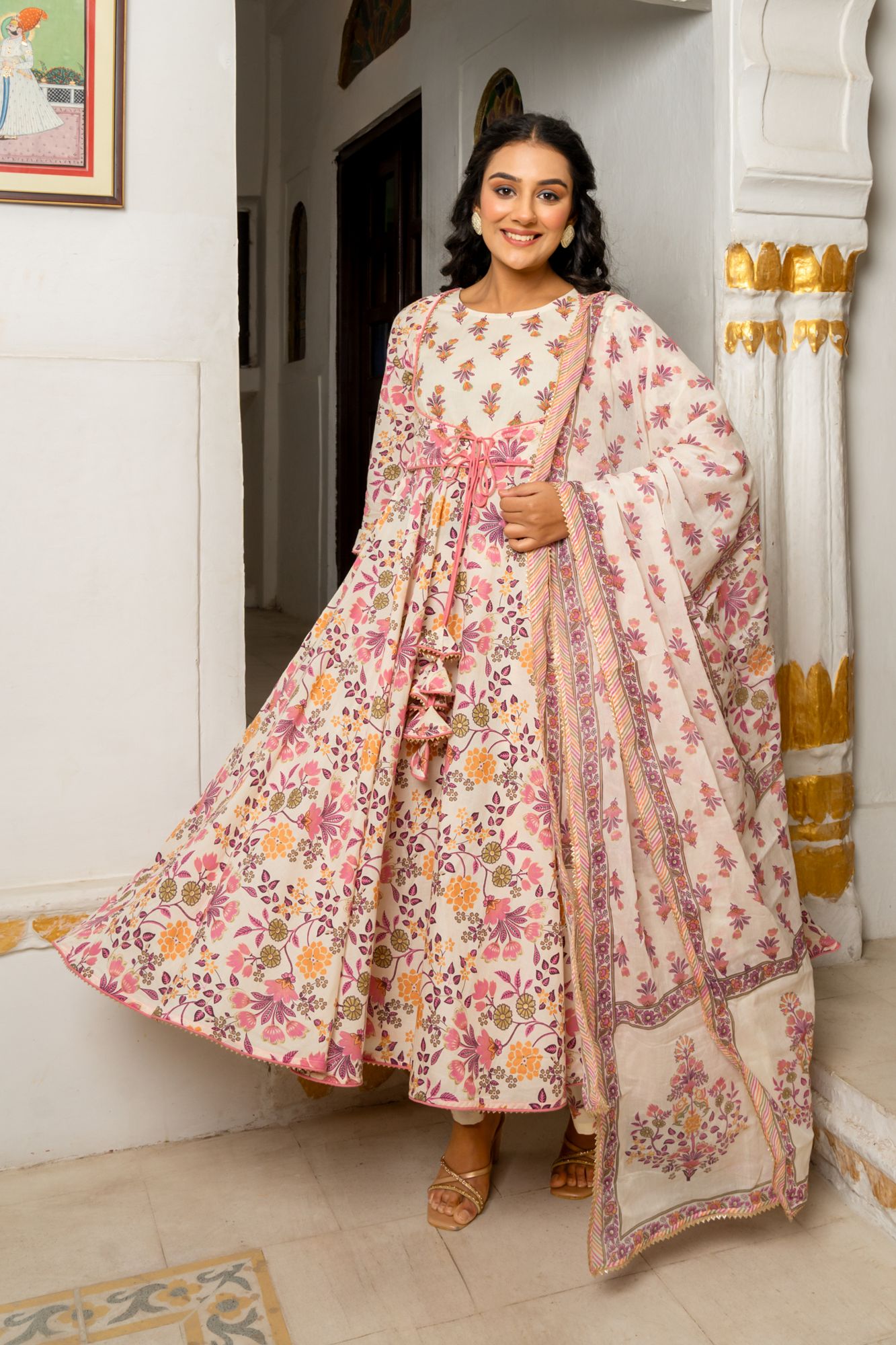 CHANDRIKA EMBROIDERY COTTON SUIT SET