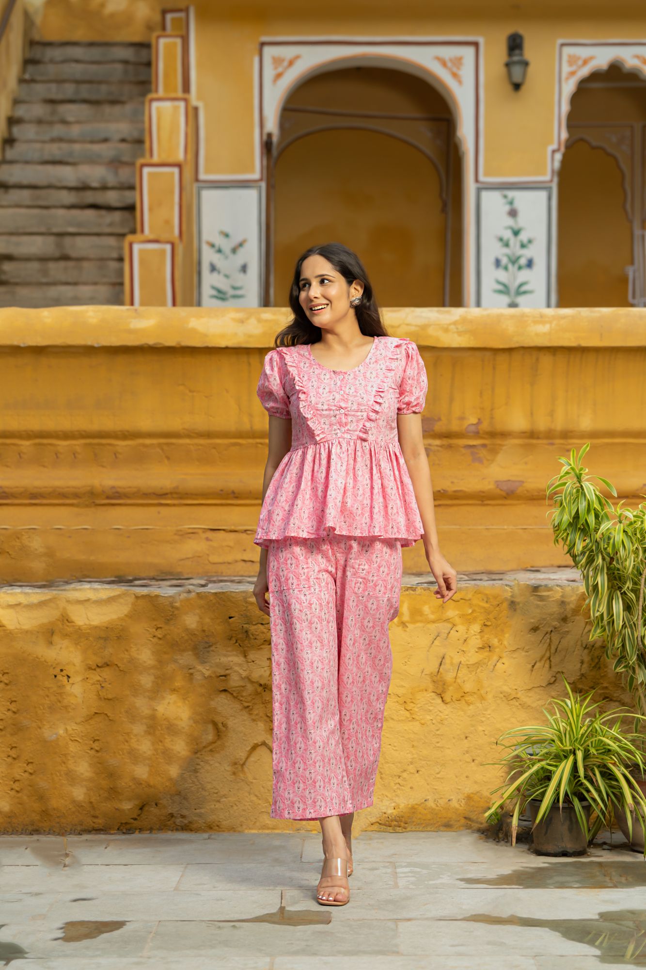 PINK FRILLED CO-ORD SET