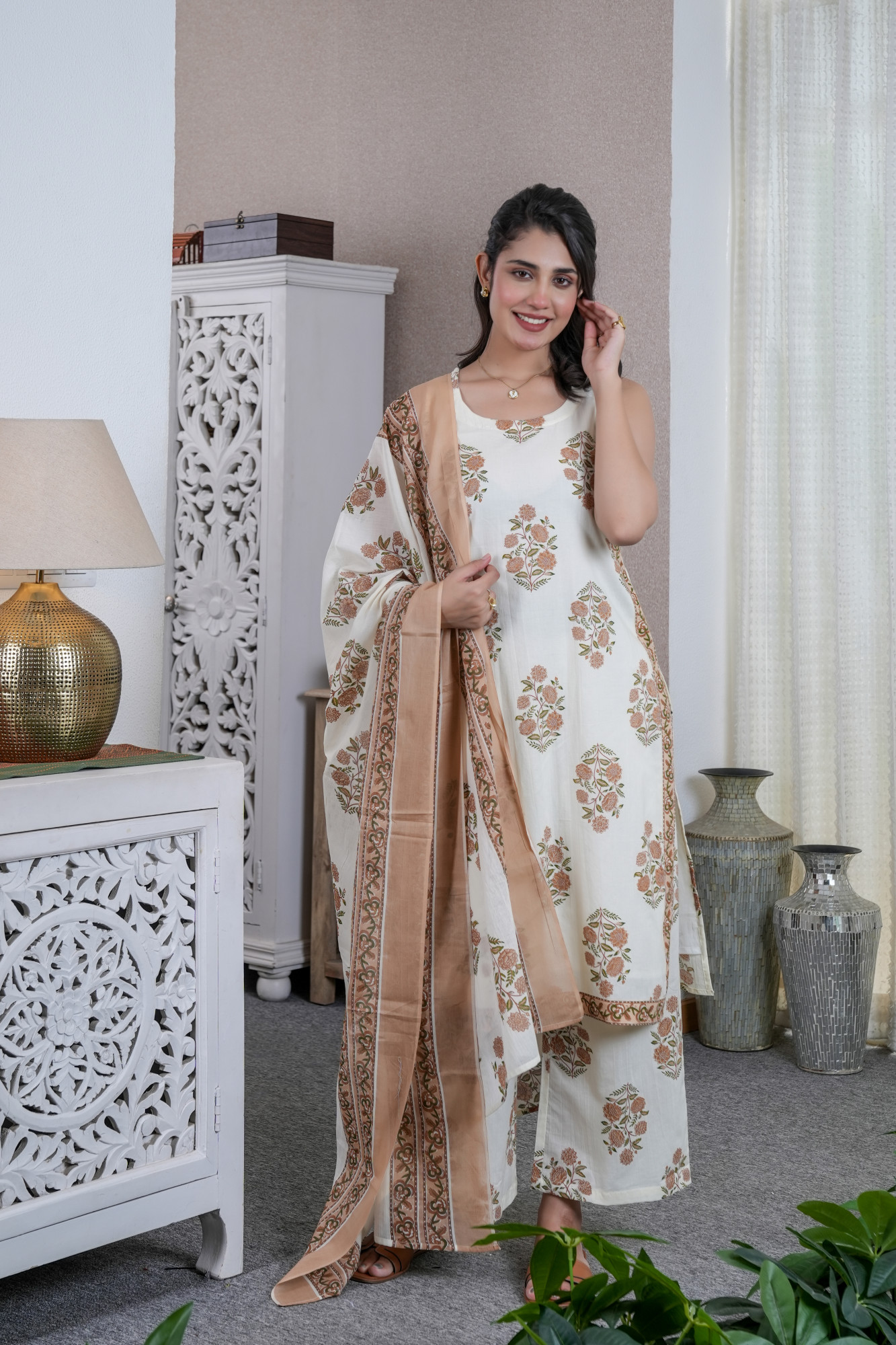 HEMA CREAM COTTON SET