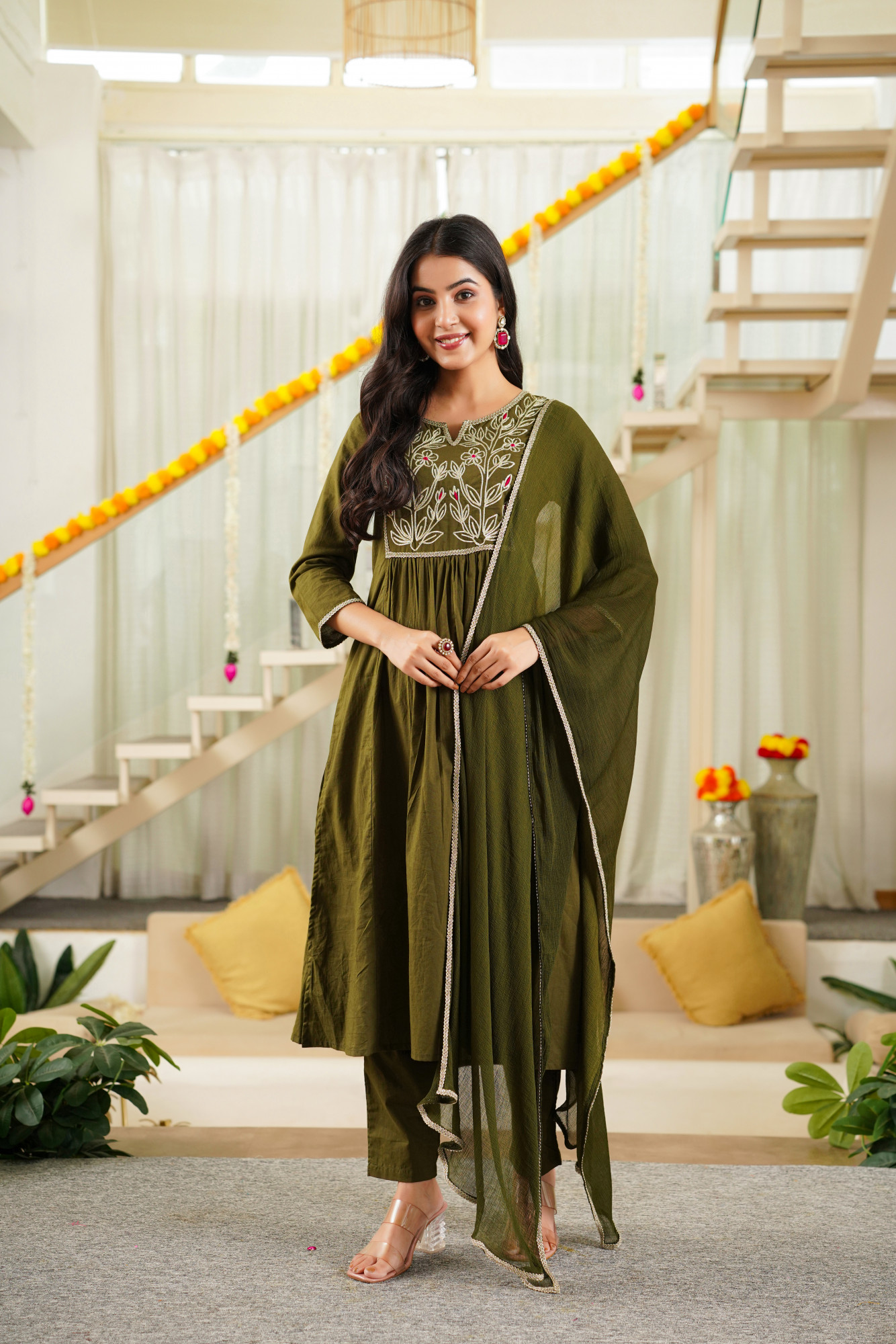 OLIVE DORI KURTA SET