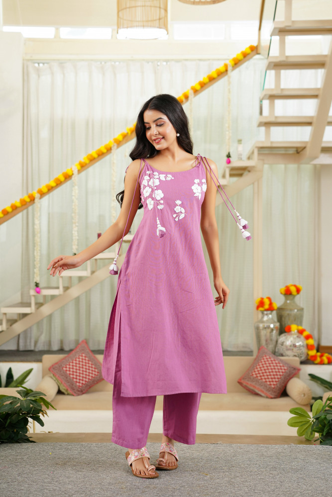 Image of PEACH LUXE KURTA SET