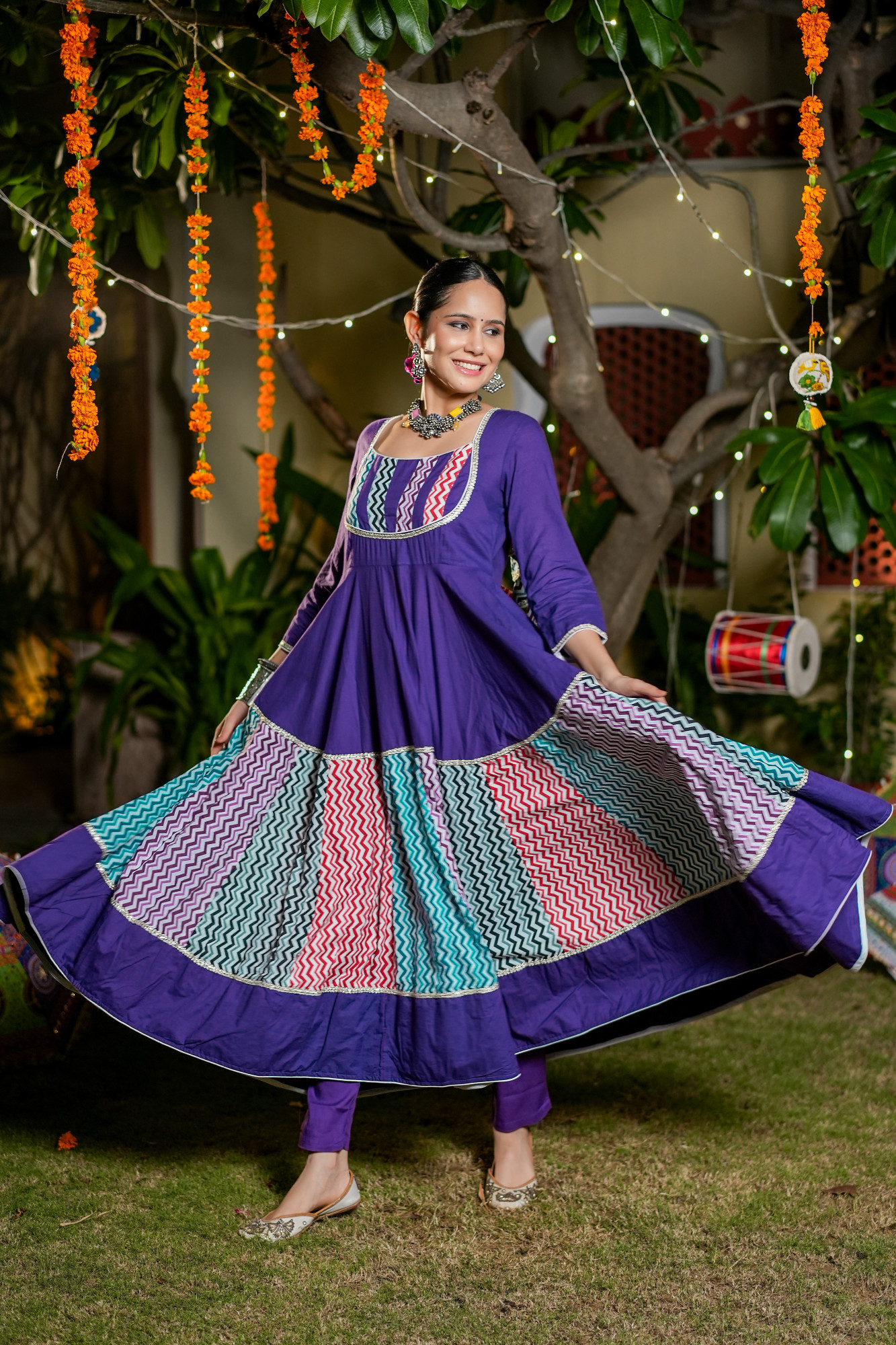 ISHANI ROYAL PURPLE ANARKALI SET