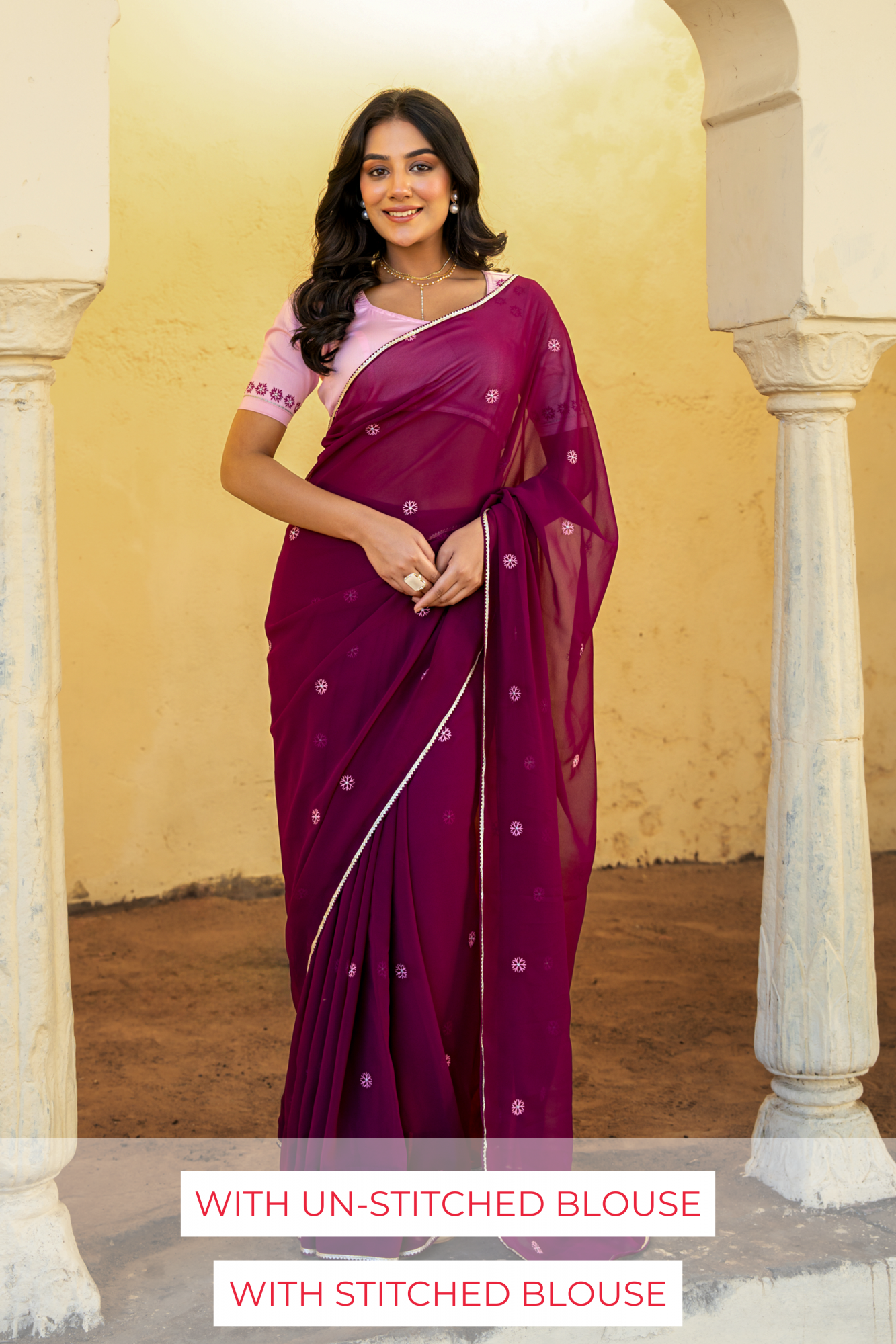VIOLETTA GEORGETTE EMBROIDERY SAREE