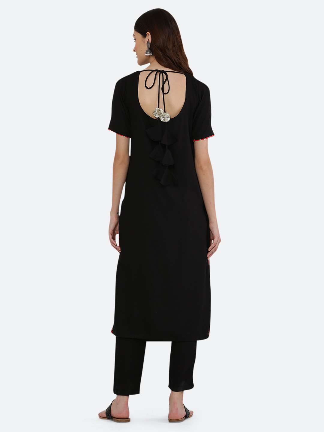 SLATE BLACK LEHERIYA KURTA SET