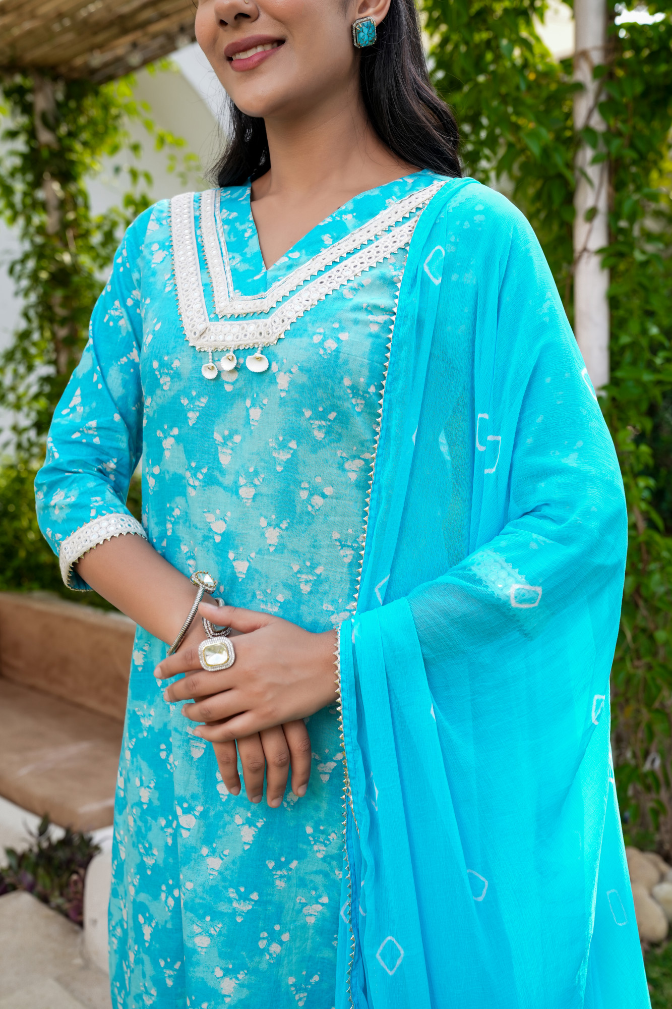 SEASHELL PRINTED COTTON SUIT SET