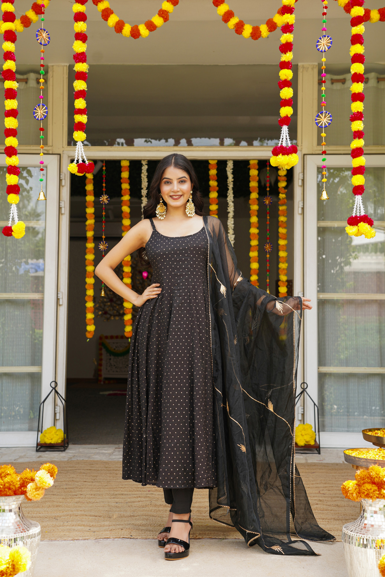 BLACK GRACE ANARKALI SET