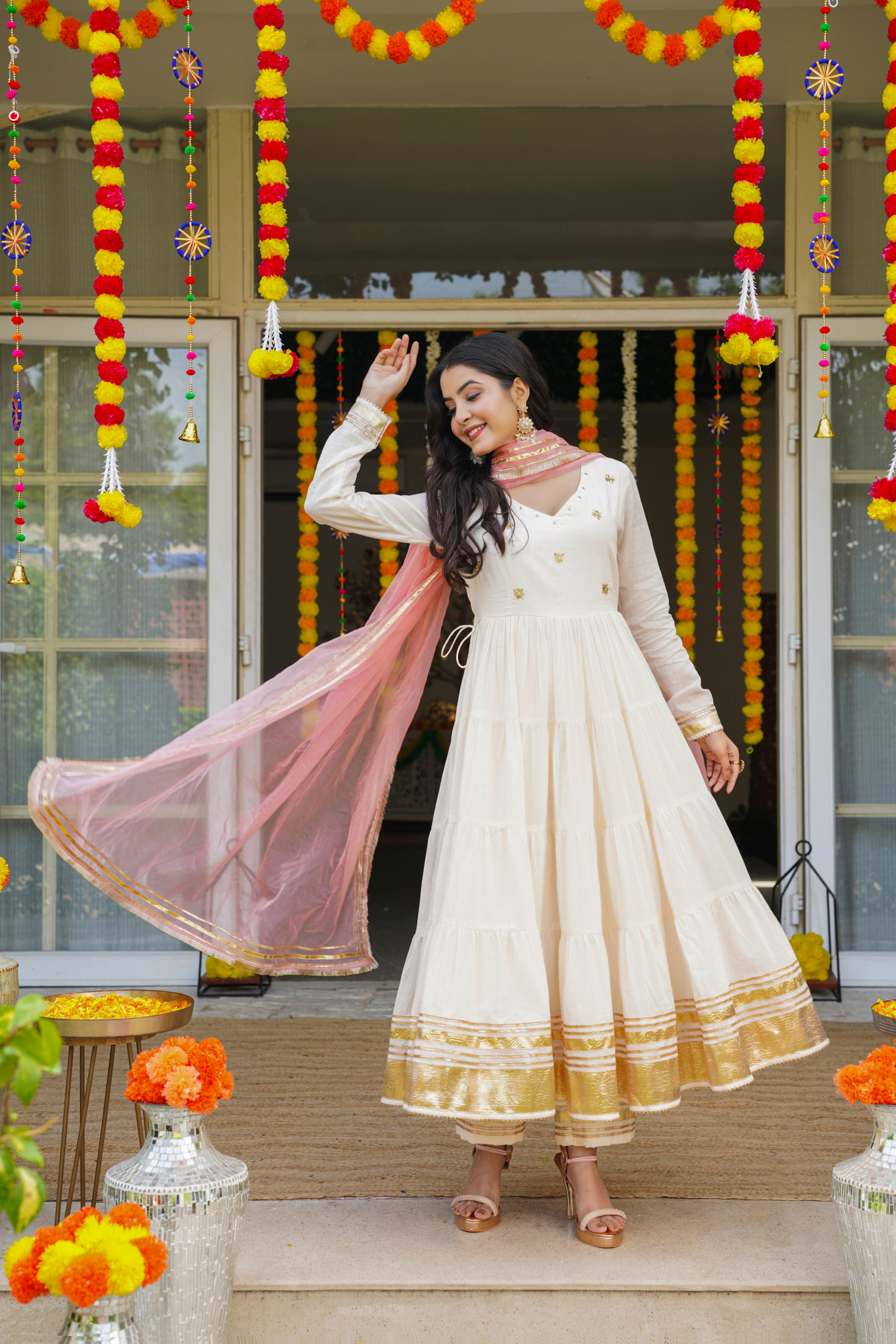 PEARL BLUSH ANARKALI SET