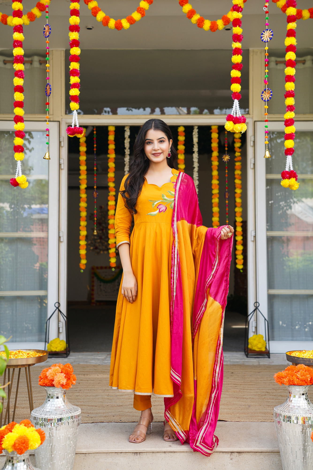 GOLDEN GRACE ANARKALI SET