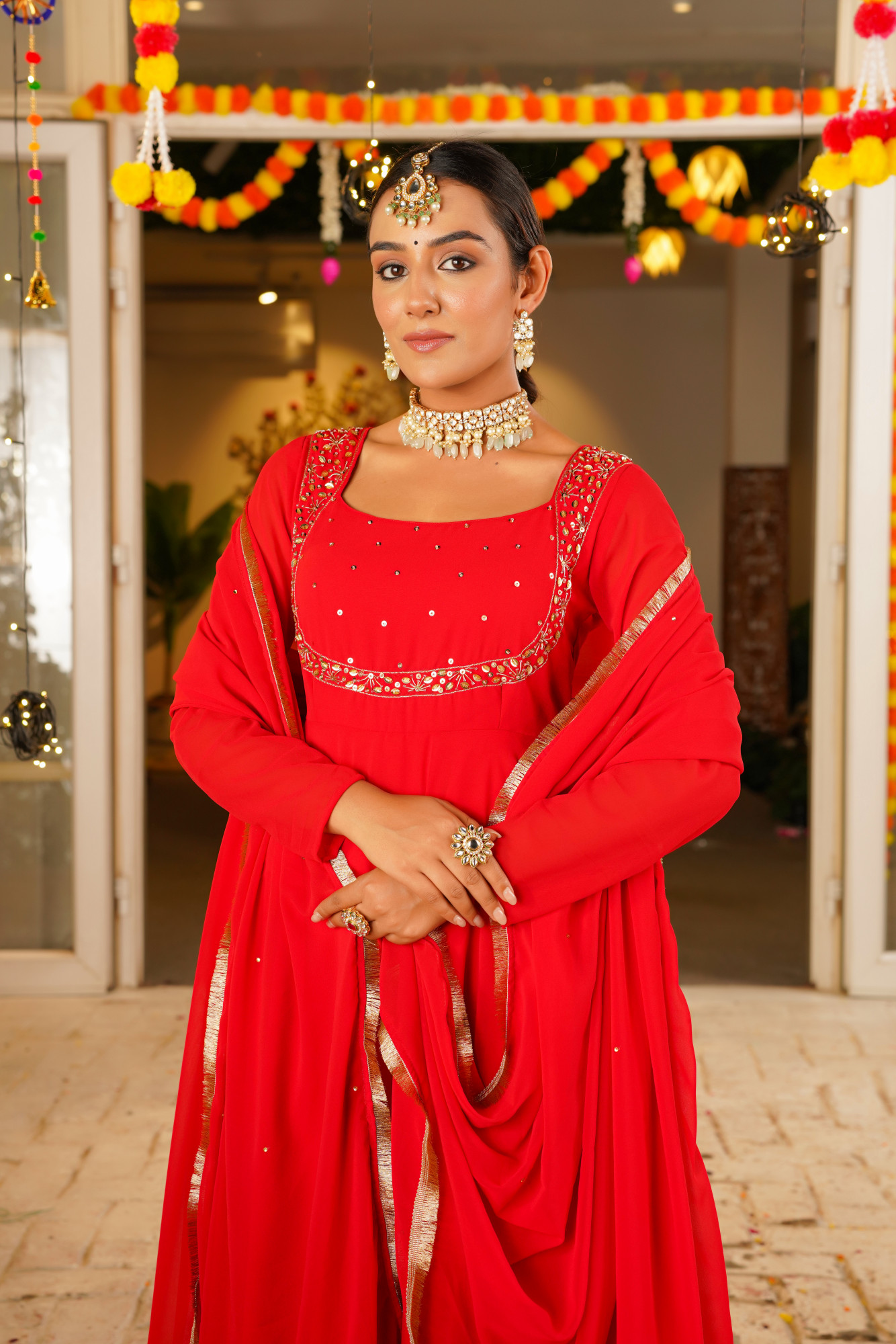 RED ROYALE ANARKALI SET