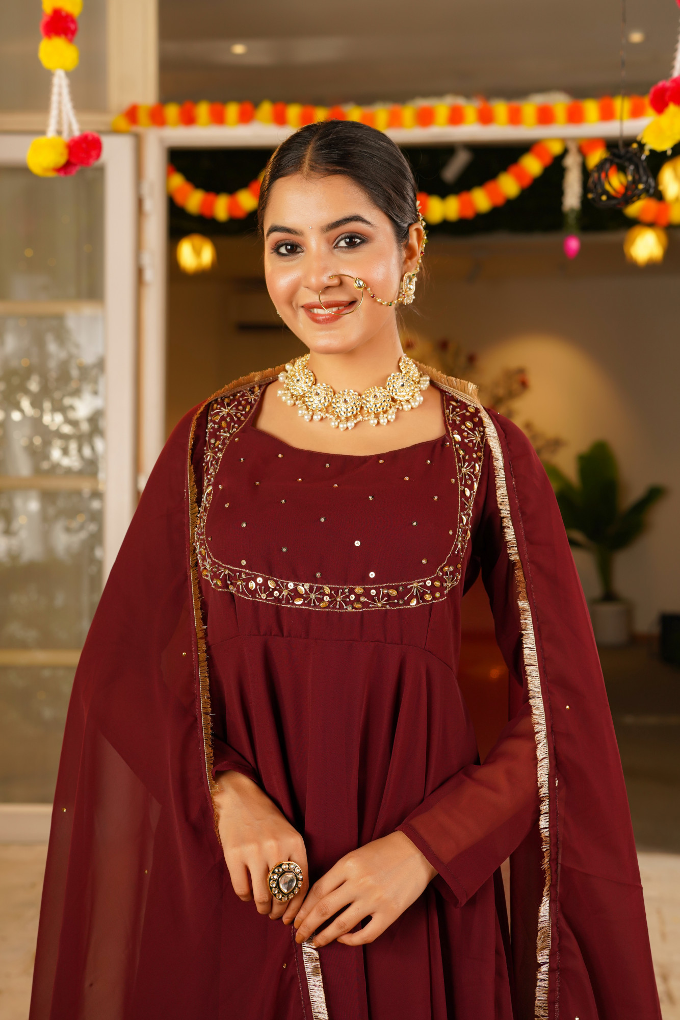 WINE ROYALE ANARKALI SET
