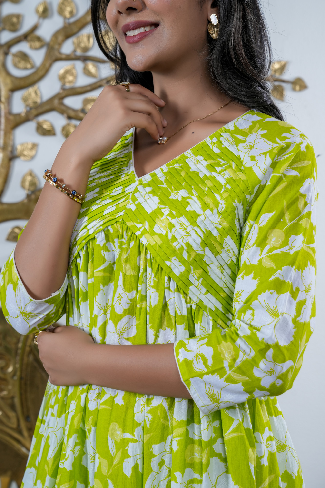 SPRING PALLVI LIME COTTON SET