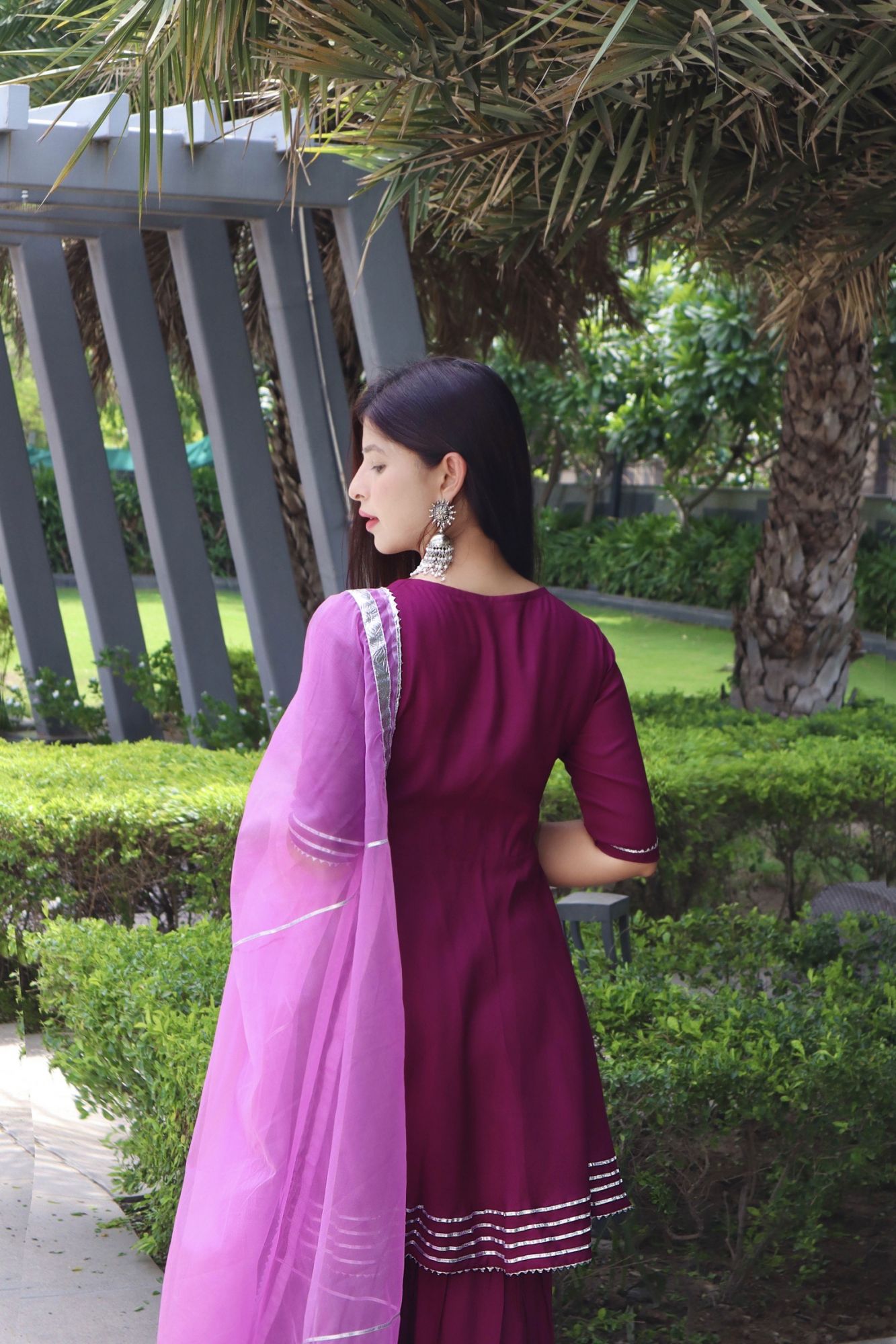 PURPLE EMBELLISHED SHARARA SET