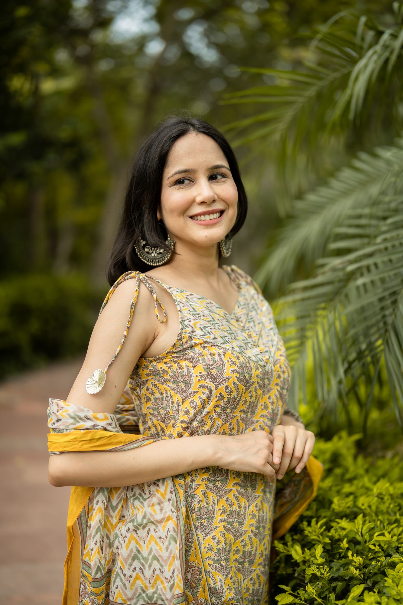 YELLOW COTTON CASUAL KURTA SET