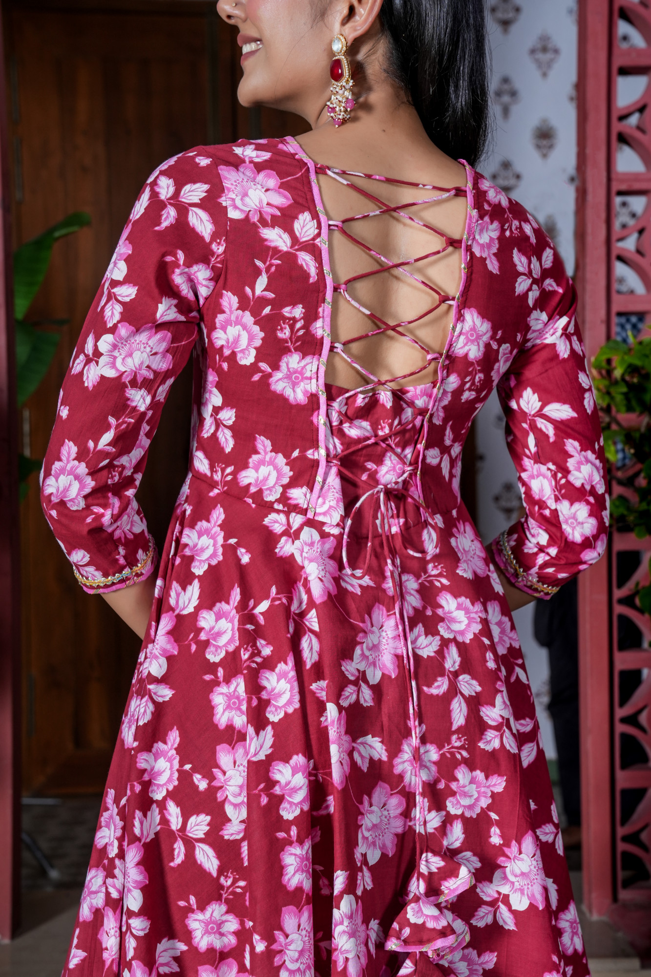 MANIKA MAROON COTTON FLAIR