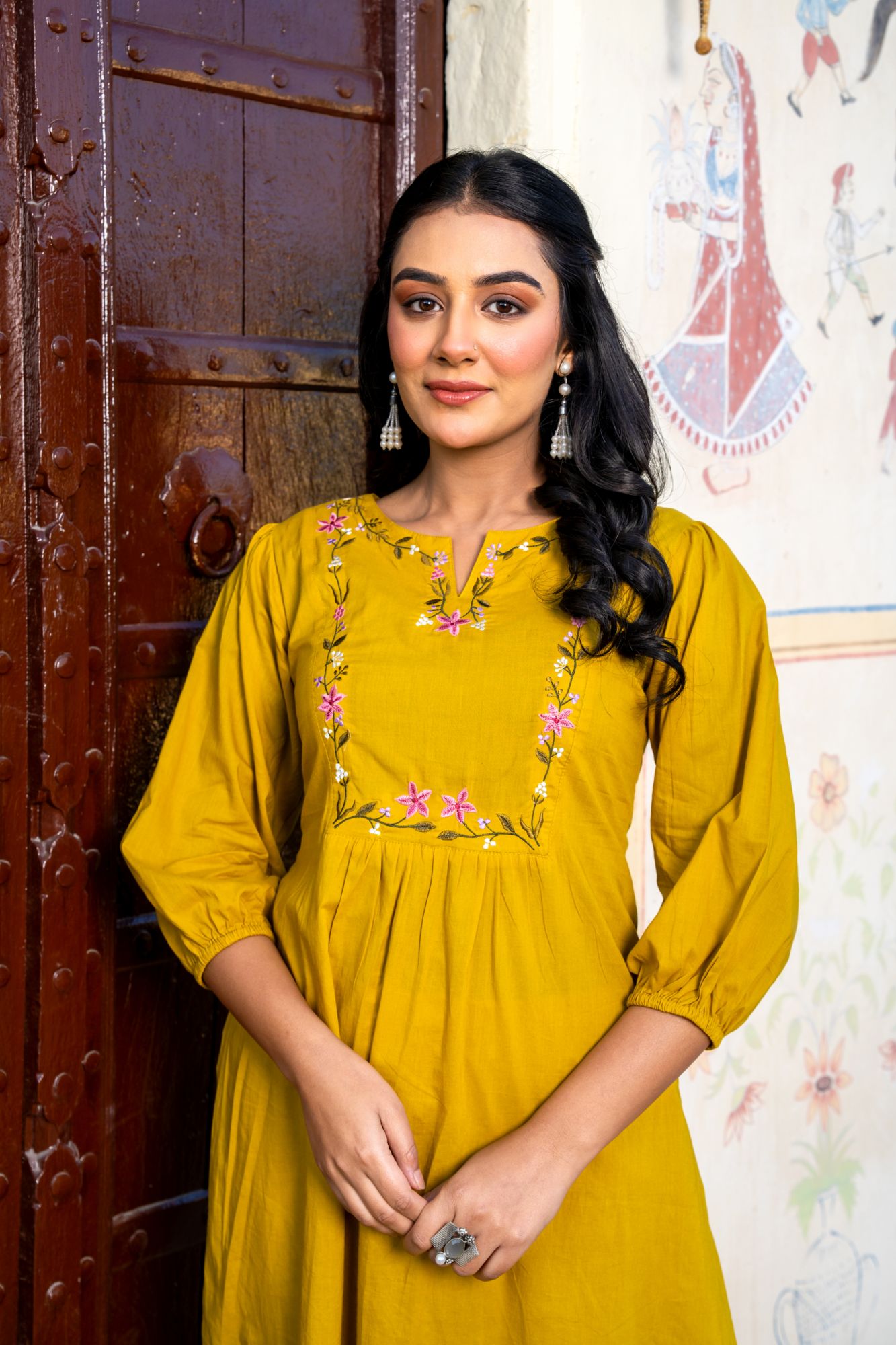 GULMIRA COTTON EMBROIDERY KURTA SET